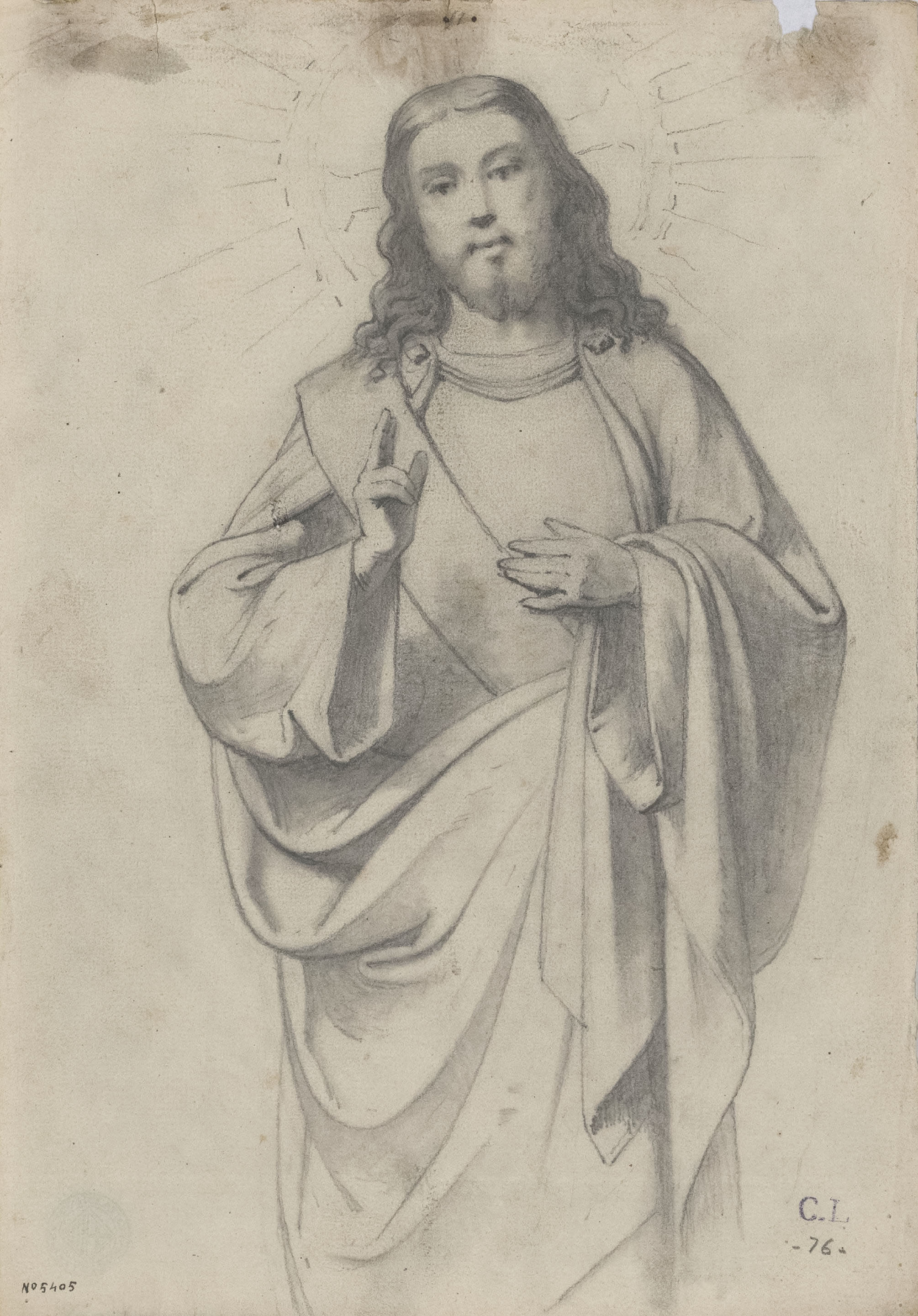 Claudi Lorenzale - El Sagrat Cor de Jesús - Cap a 1850-1870 image for: Claudi Lorenzale - El Sagrat Cor de Jesús - Cap a 1850-1870