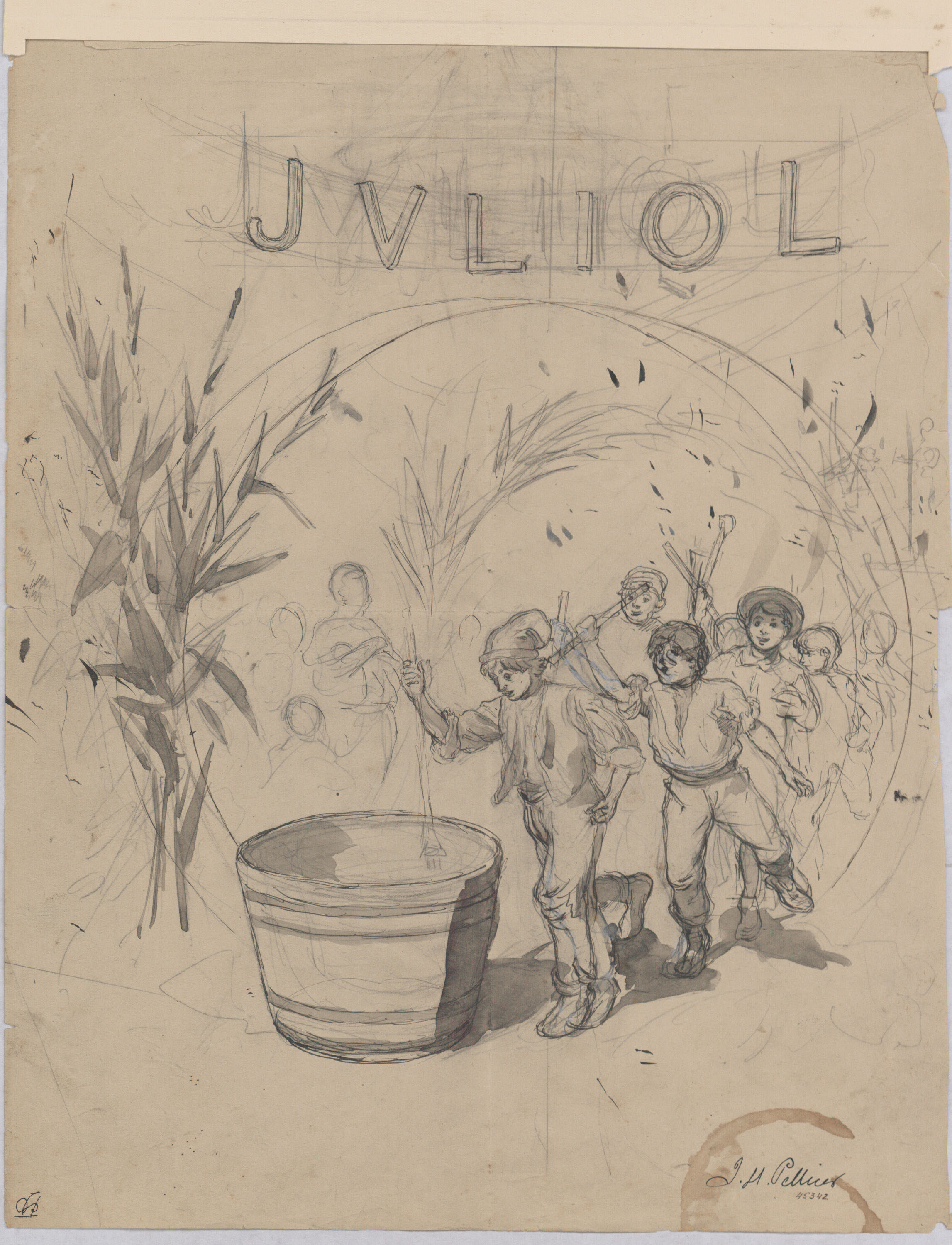 Josep Lluís Pellicer - Al·legoria del mes de juliol - 1882 image for: Josep Lluís Pellicer - Al·legoria del mes de juliol - 1882