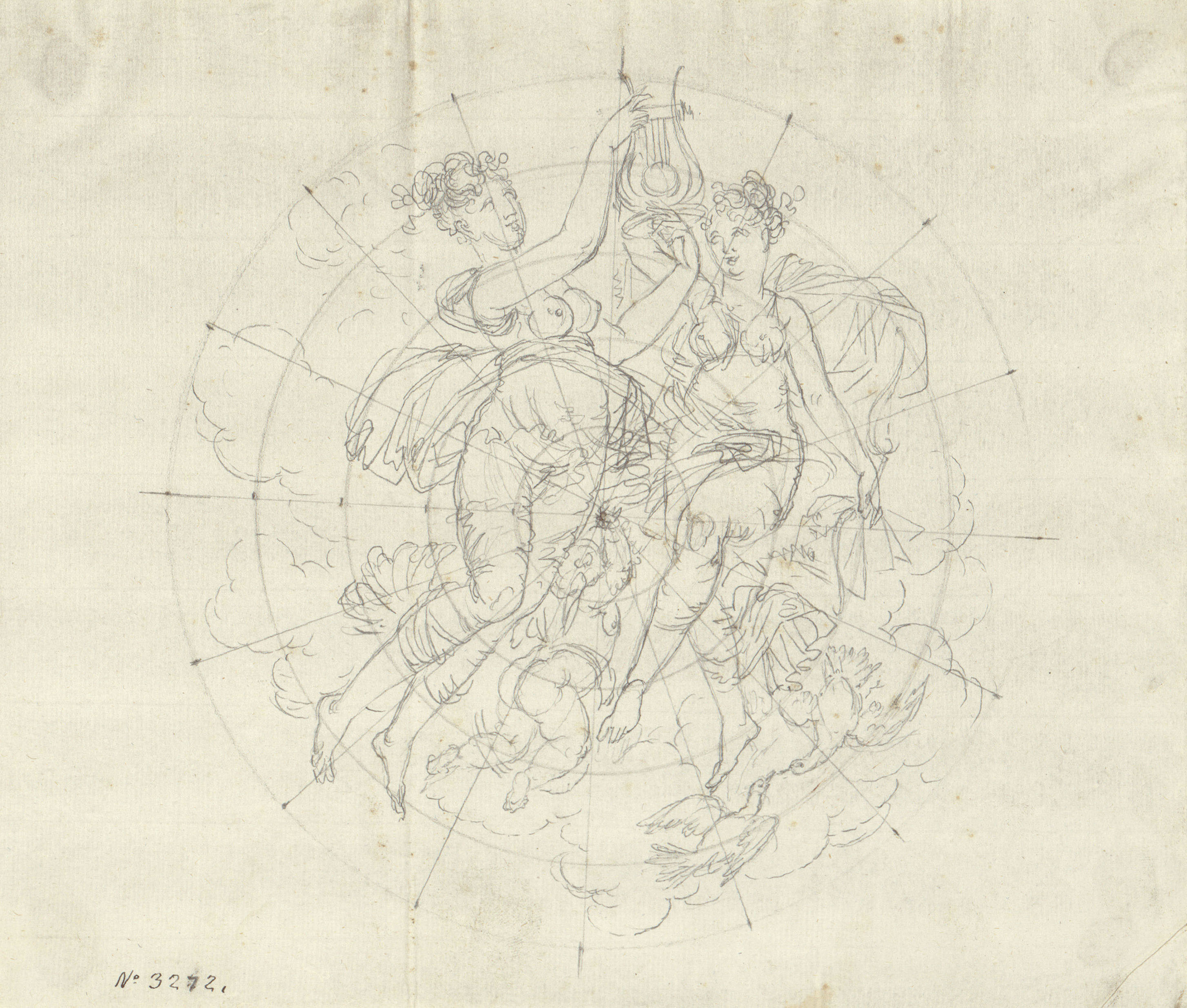 image for: Pau Rigalt - Al·legoria de la Música i de la Poesia (Decoració de l'antic Palau Castell de Pons) - Cap a 1830