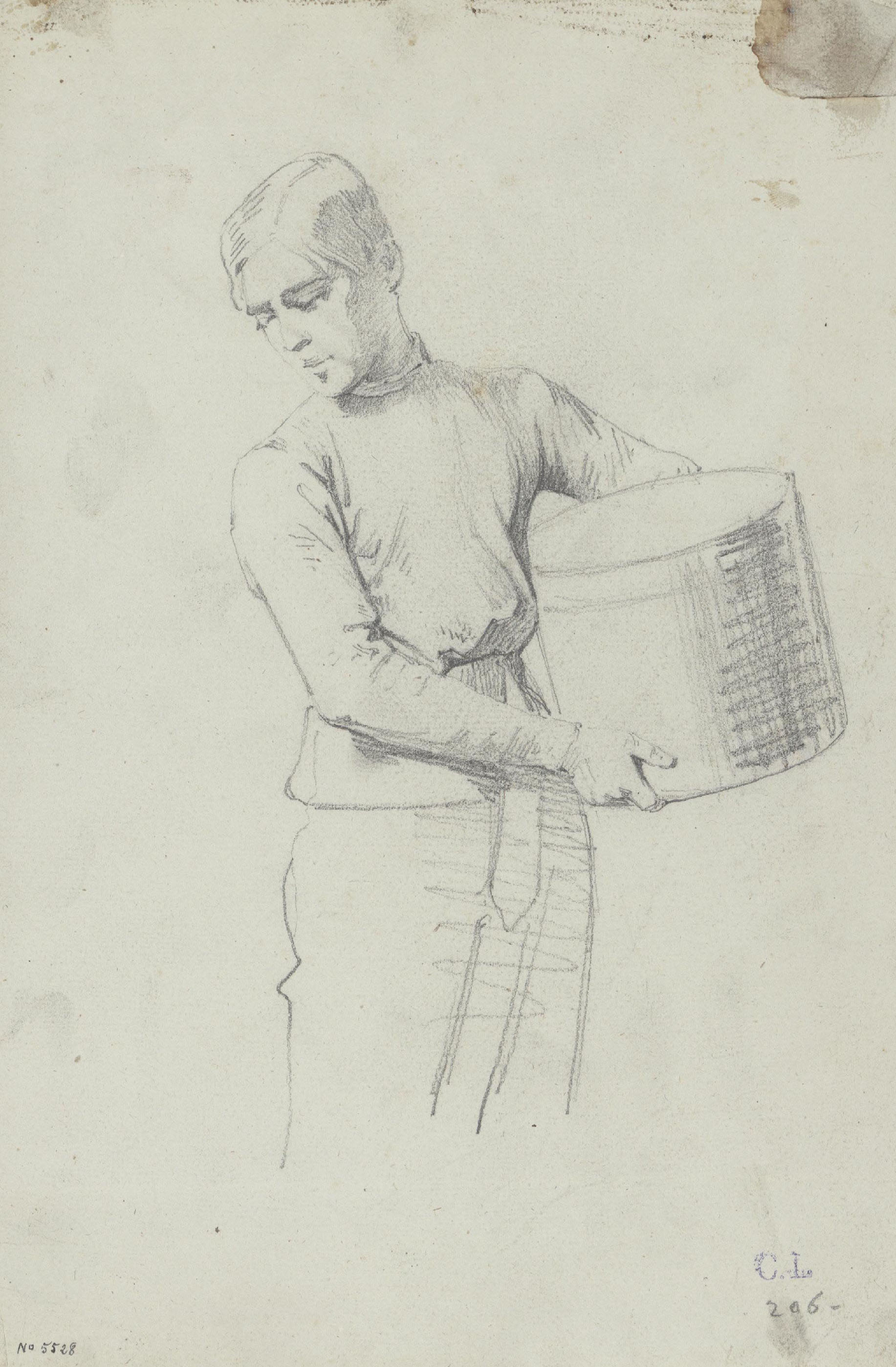 Claudi Lorenzale - Noi portant una capsa - Cap a 1860-1880 image for: Claudi Lorenzale - Noi portant una capsa - Cap a 1860-1880