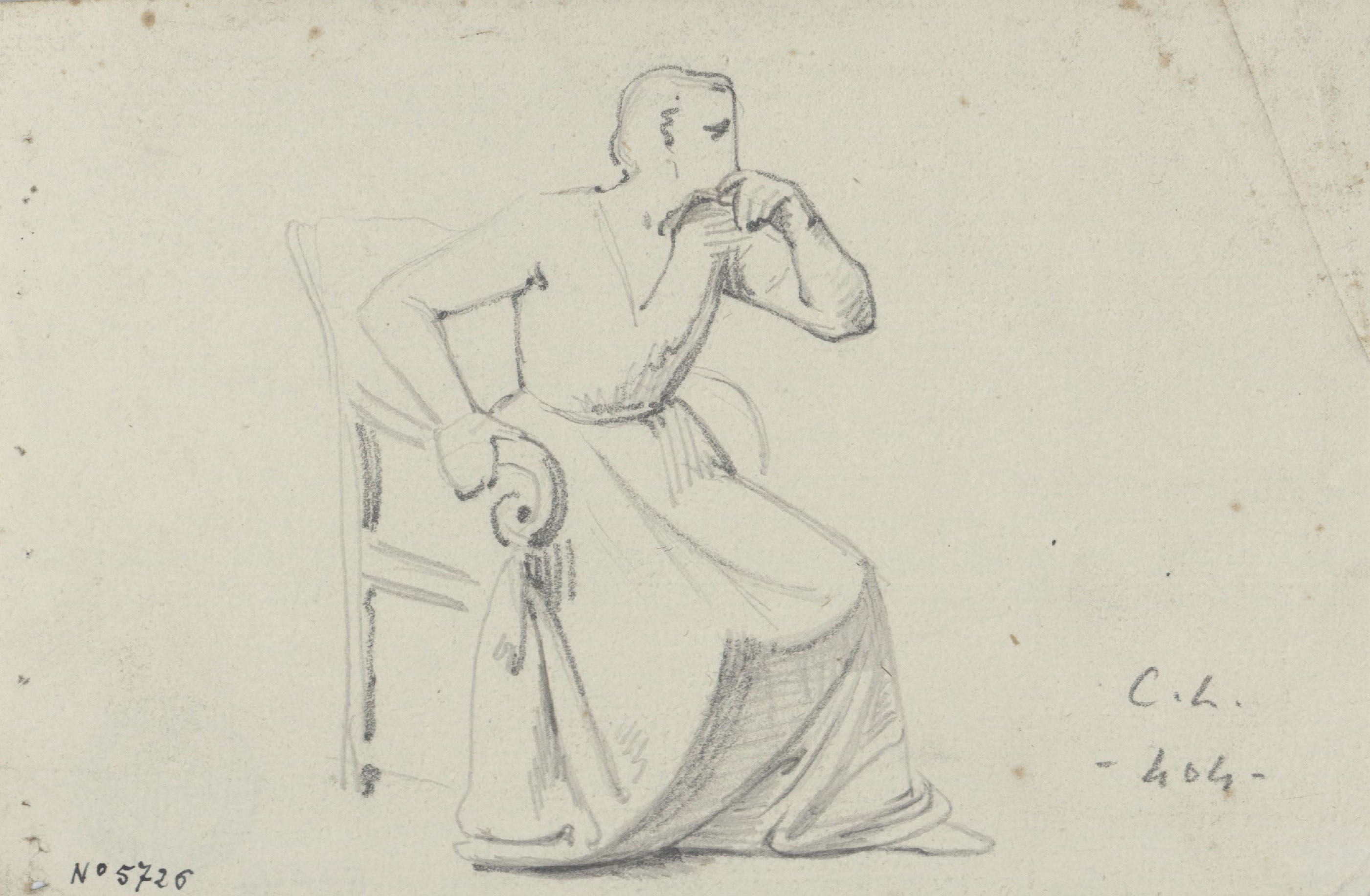 Claudi Lorenzale - Dona asseguda - Cap a 1850-1870 image for: Claudi Lorenzale - Dona asseguda - Cap a 1850-1870