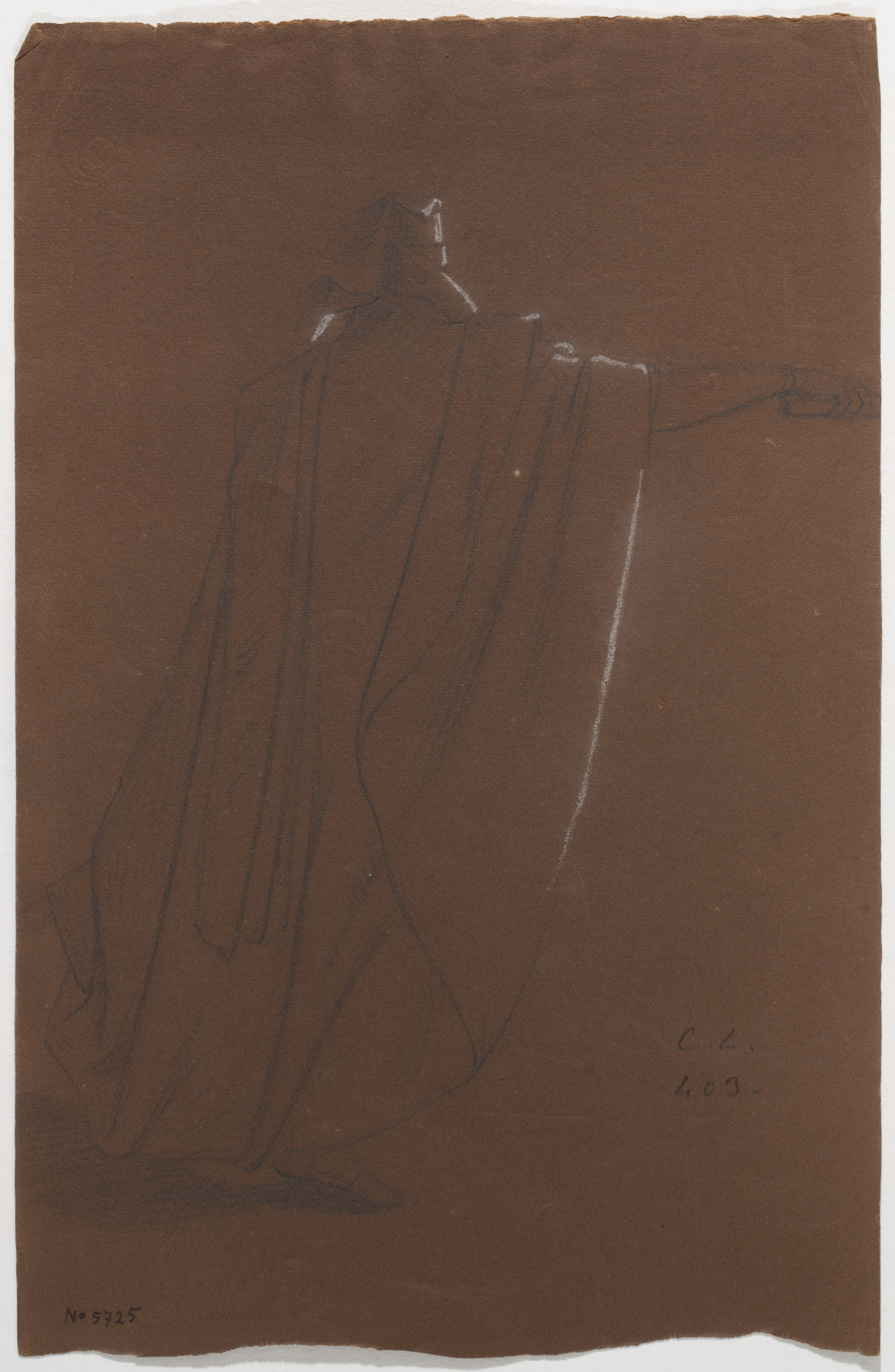 image for: Claudi Lorenzale - Estudi de cavaller medieval - Cap a 1850-1870