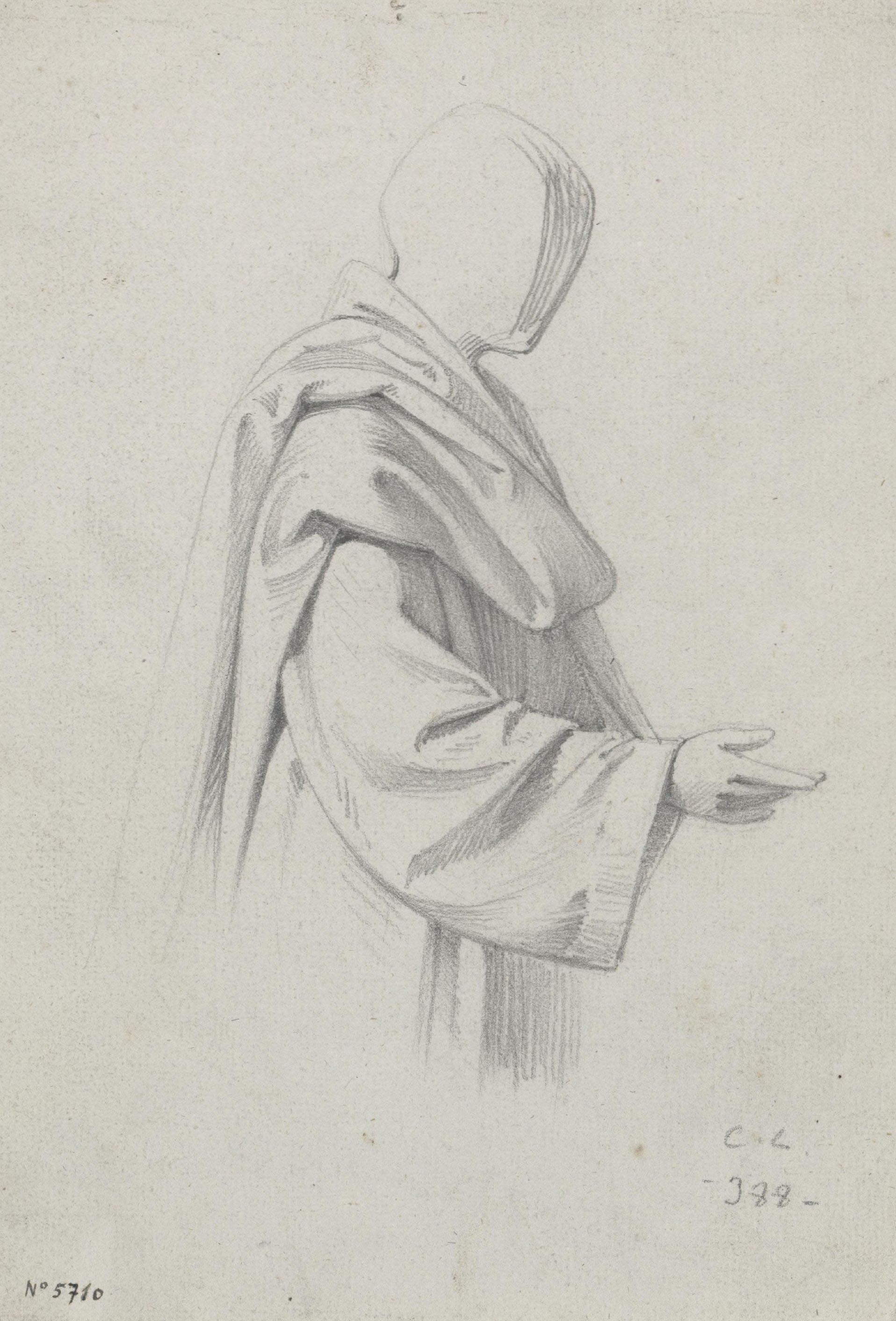 image for: Claudi Lorenzale - Estudi de figura masculina - Cap a 1850-1870