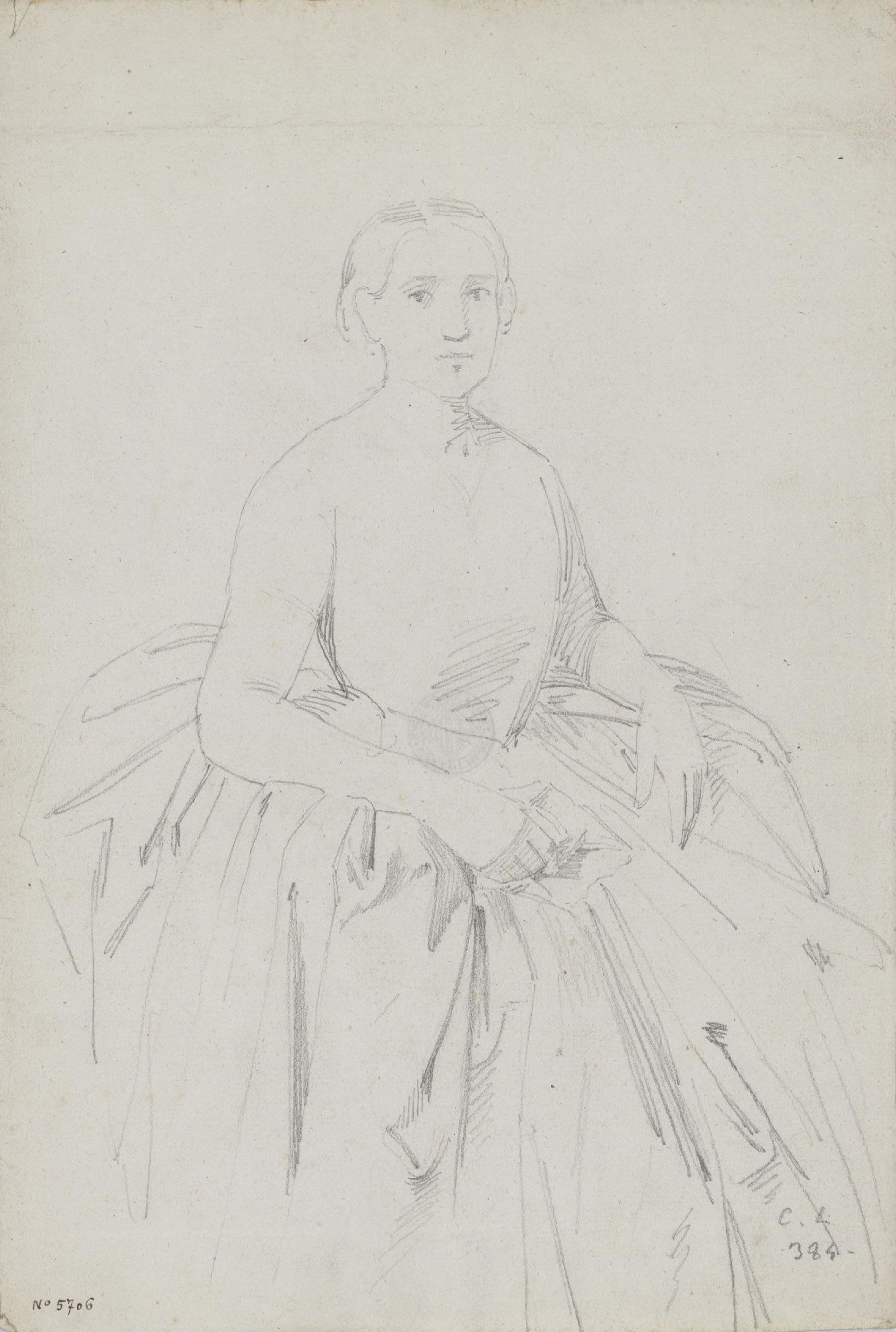 Claudi Lorenzale - Retrat de dona - Cap a 1860-1865 image for: Claudi Lorenzale - Retrat de dona - Cap a 1860-1865