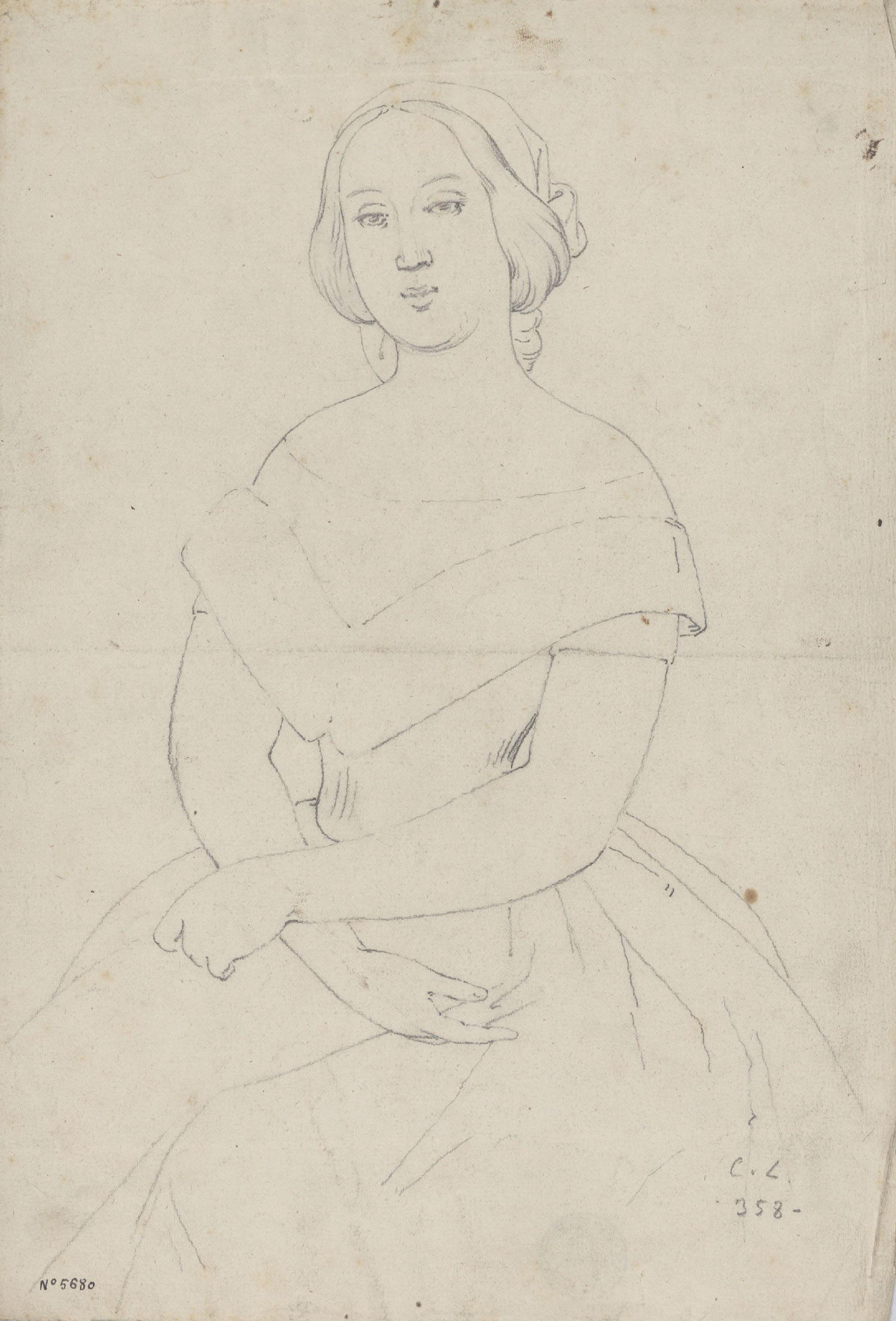 image for: Claudi Lorenzale - Retrat de dona (anvers) / Retrat de dona (revers) - Cap a 1860-1880