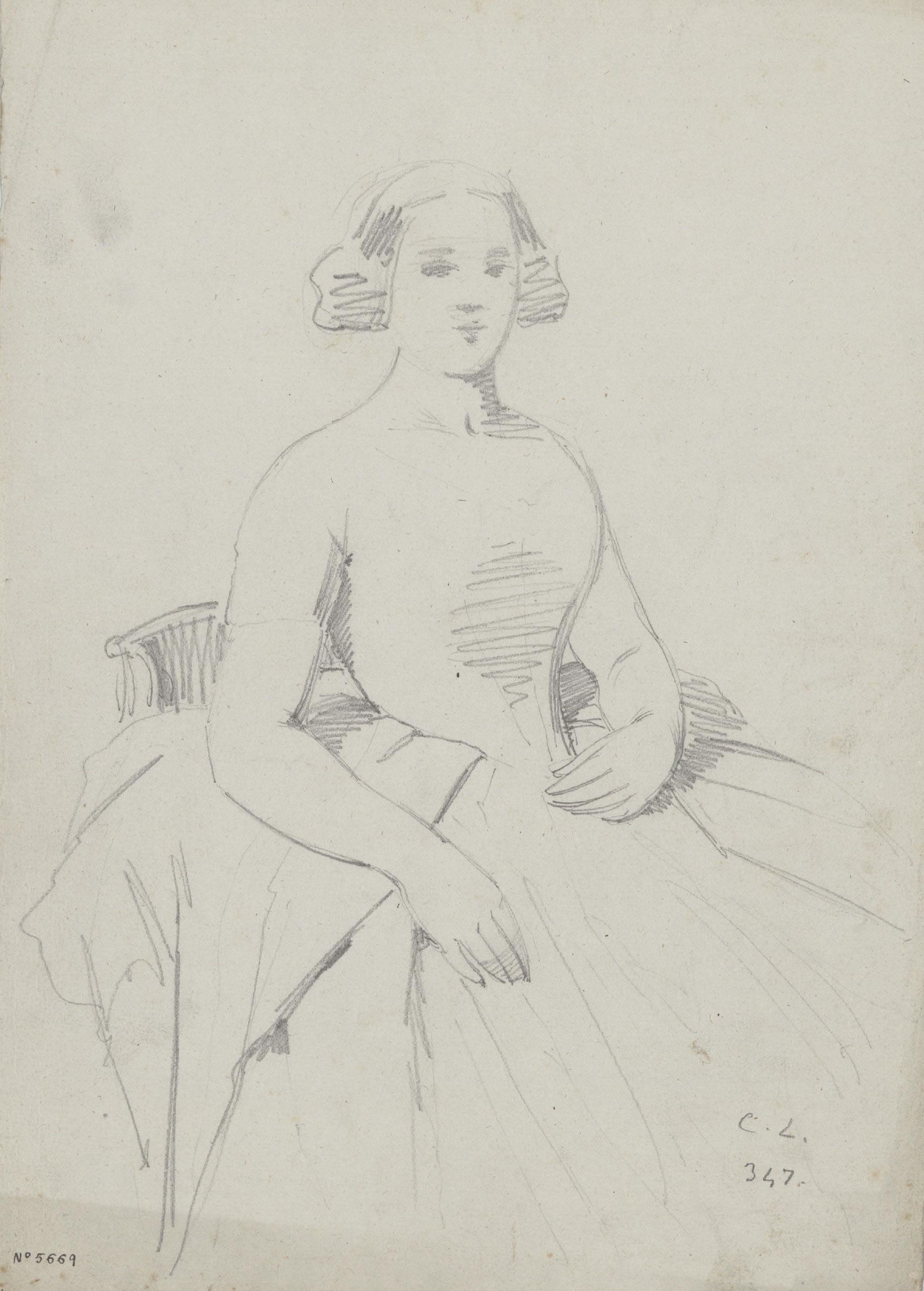 Claudi Lorenzale - Retrat de dama jove - Cap a 1860-1880 image for: Claudi Lorenzale - Retrat de dama jove - Cap a 1860-1880