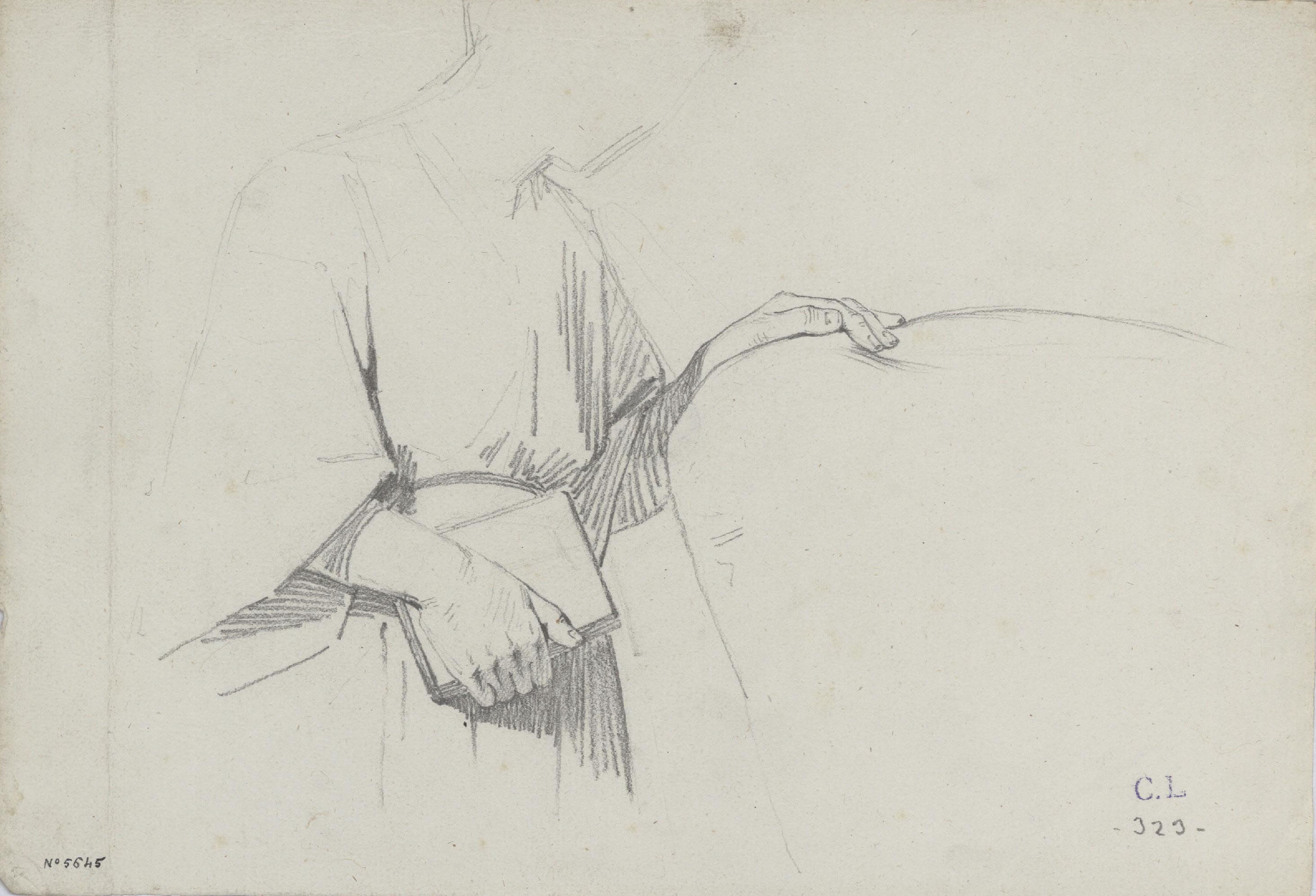 image for: Claudi Lorenzale - Estudi de noia jove amb un llibre a la mà - Cap a 1860-1880