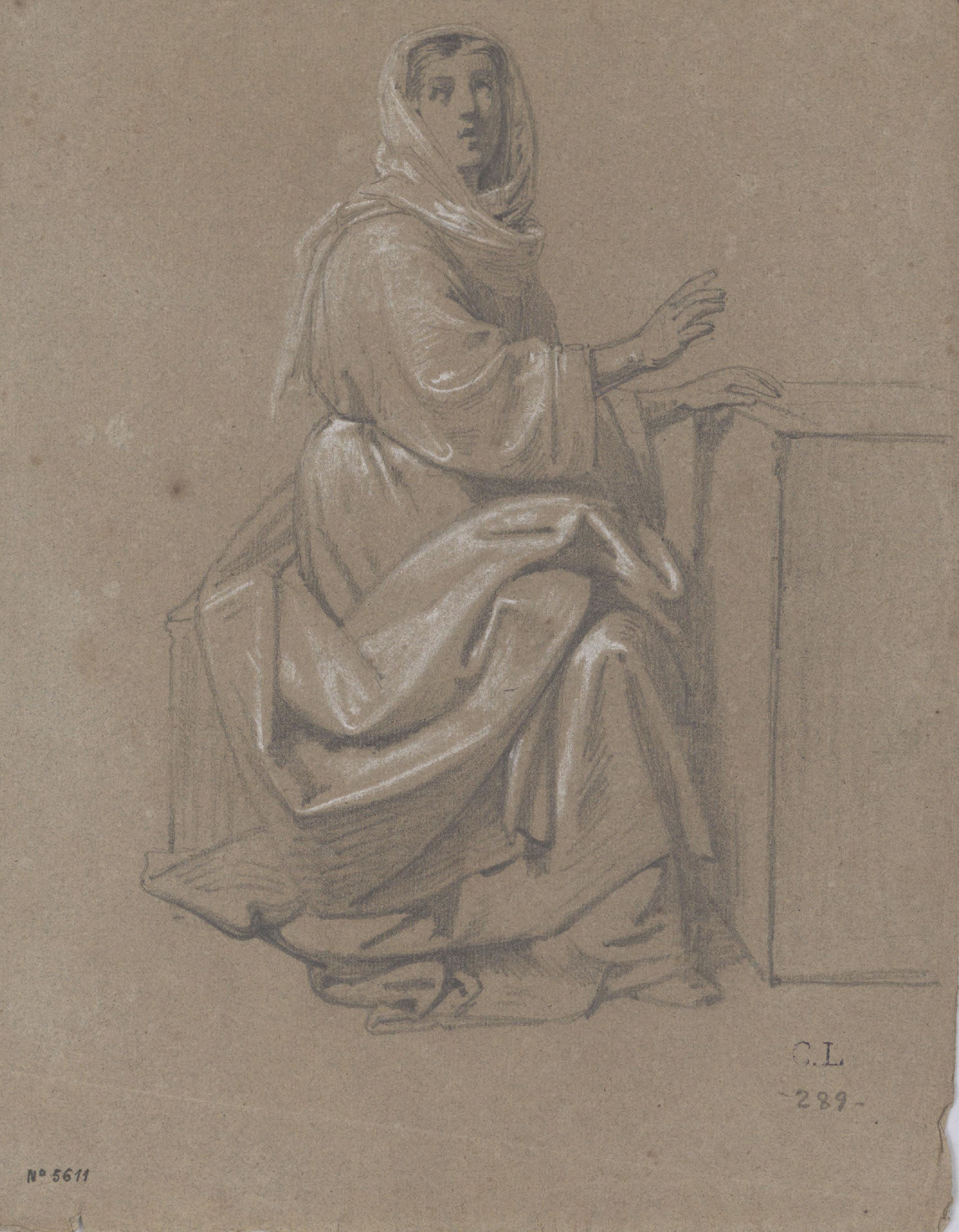 Claudi Lorenzale - Dona asseguda - Cap a 1850-1870 image for: Claudi Lorenzale - Dona asseguda - Cap a 1850-1870
