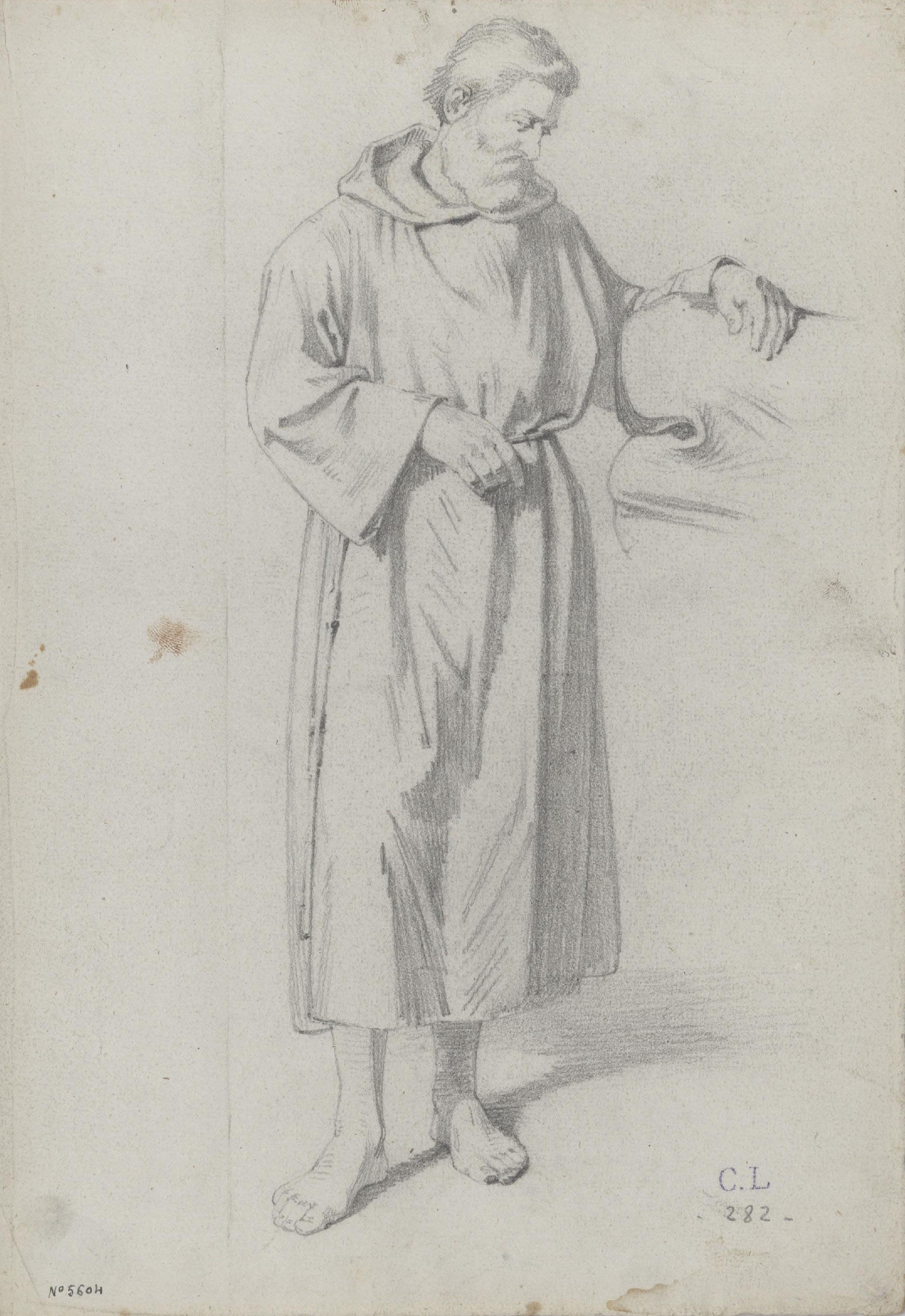 Claudi Lorenzale - Frare descalç - Cap a 1850-1870 image for: Claudi Lorenzale - Frare descalç - Cap a 1850-1870