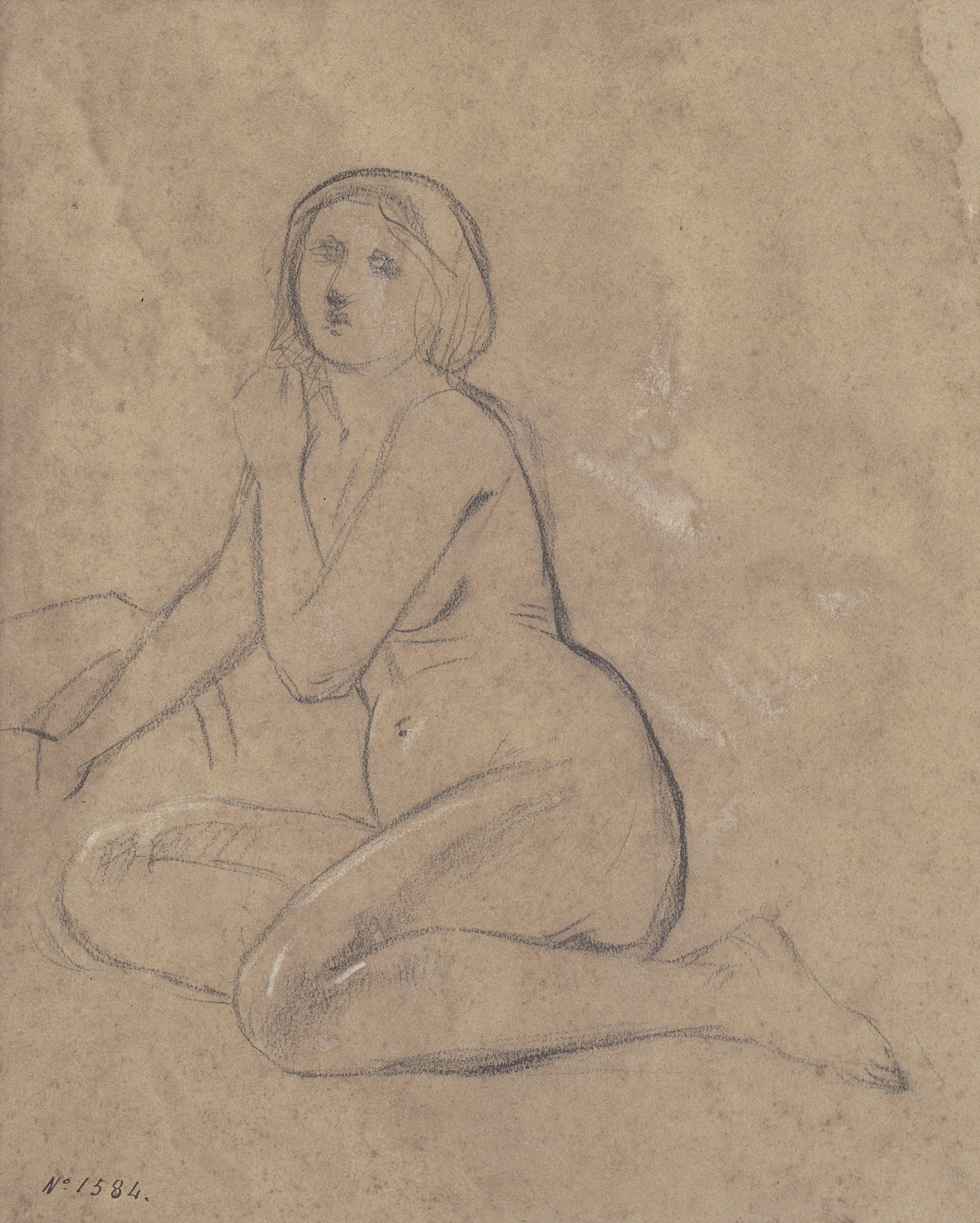image for: Ramon Martí i Alsina - Nu femení - Cap a 1850-1855