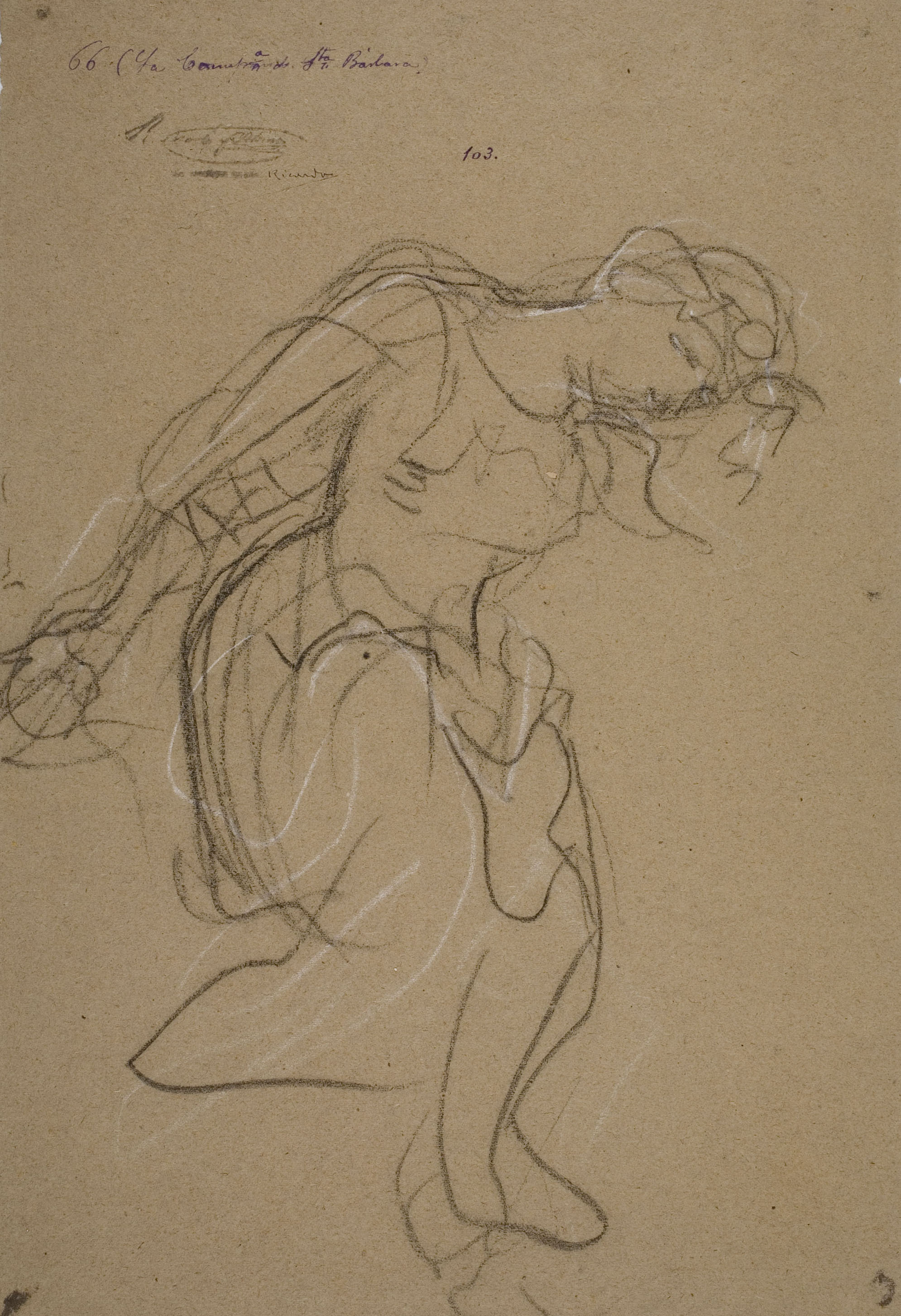 image for: Ramon Martí i Alsina - Estudi de dona per al quadre «La Companyia de Santa Bàrbara» - Cap a 1891