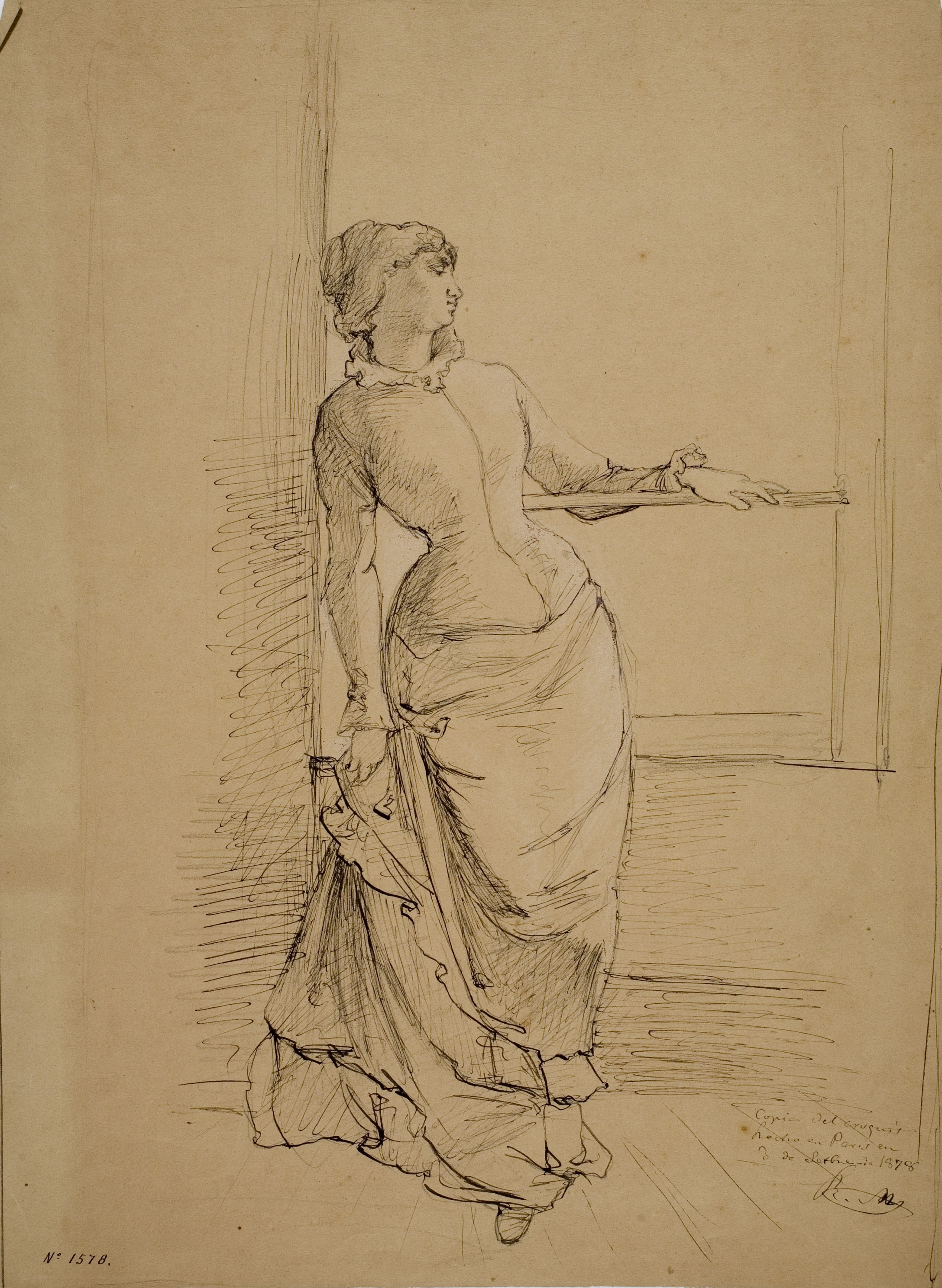 image for: Ramon Martí i Alsina - Dona dempeus - Cap a 1878