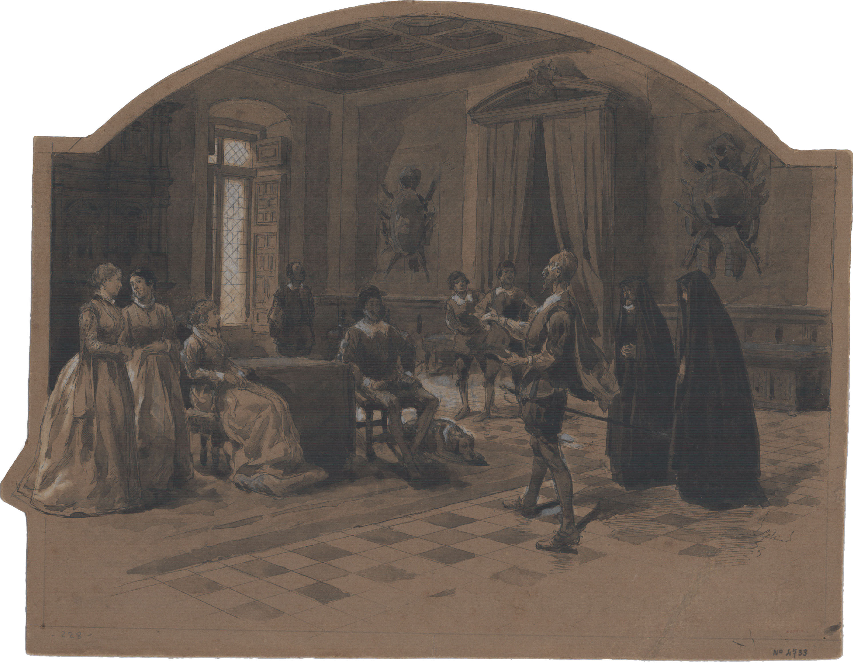 image for: Josep Lluís Pellicer - Escena del Quixot - Cap a 1883