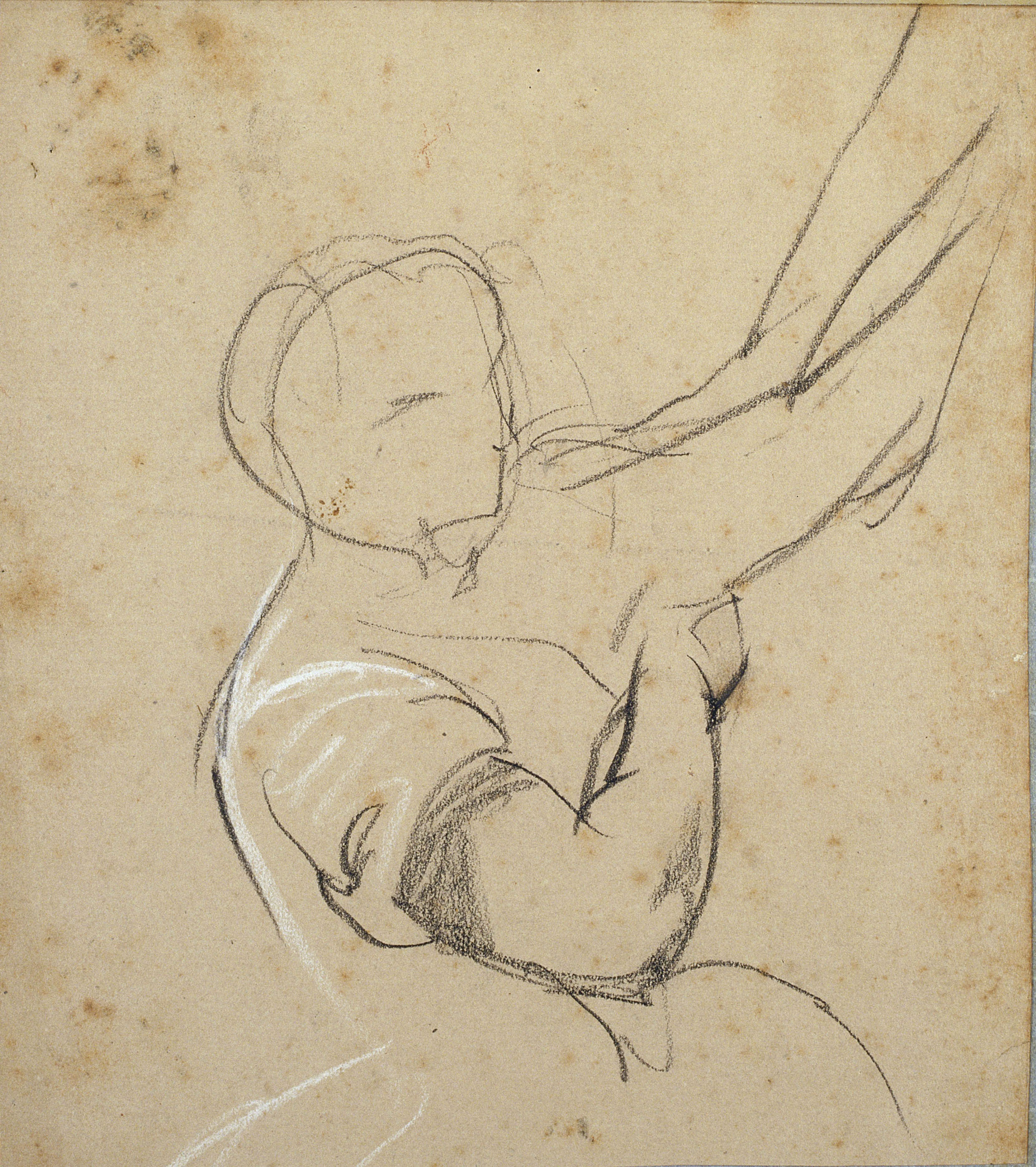 image for: Ramon Martí i Alsina - Estudi de braços (anvers) / Estudi de bust de figura per al quadre El Sometent del Bruc (revers) - Cap a 1860-1870 [1]