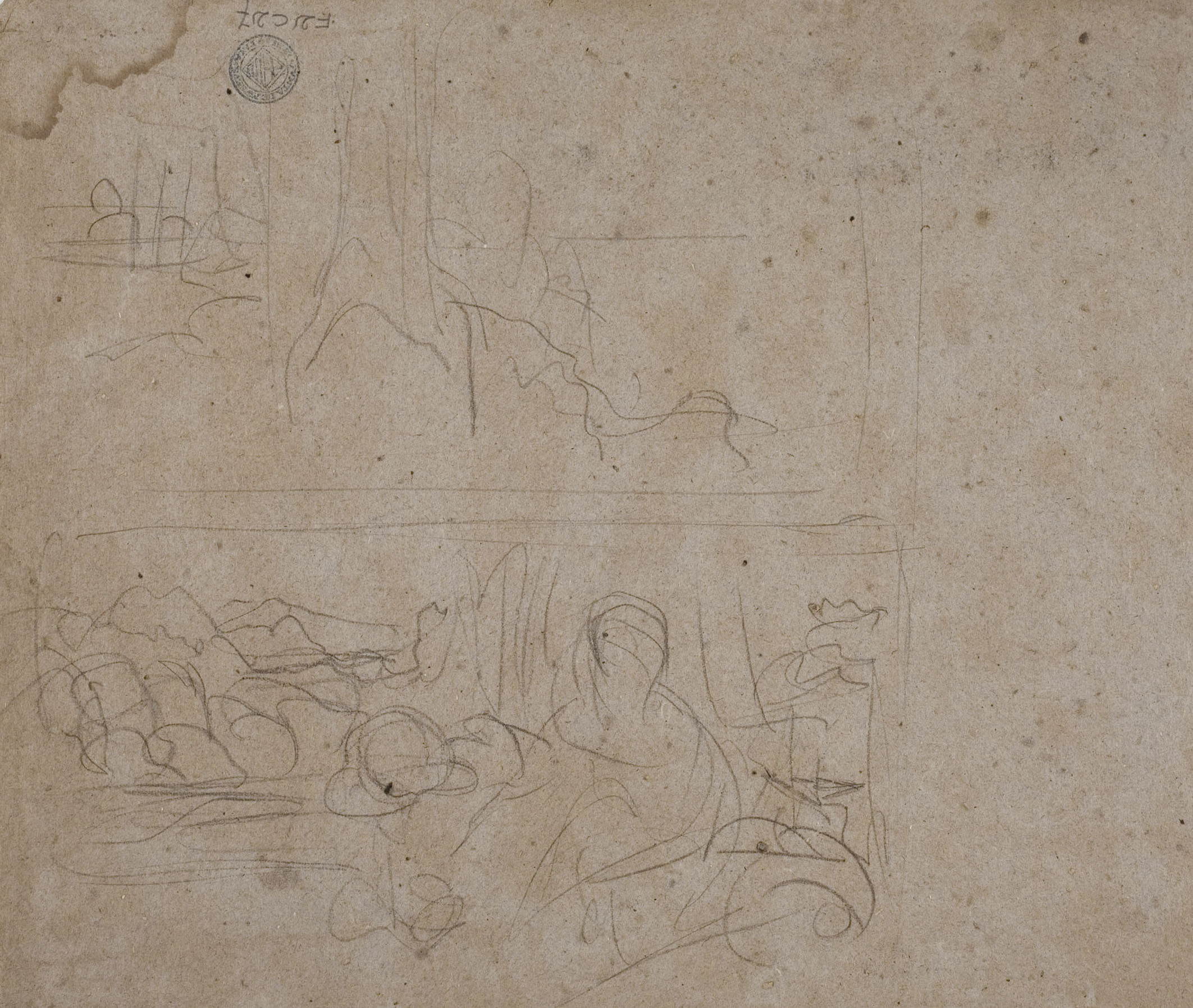 image for: Ramon Martí i Alsina - Plantes aquàtiques (anvers) / Croquis (revers) - Cap a 1870-1880 [1]