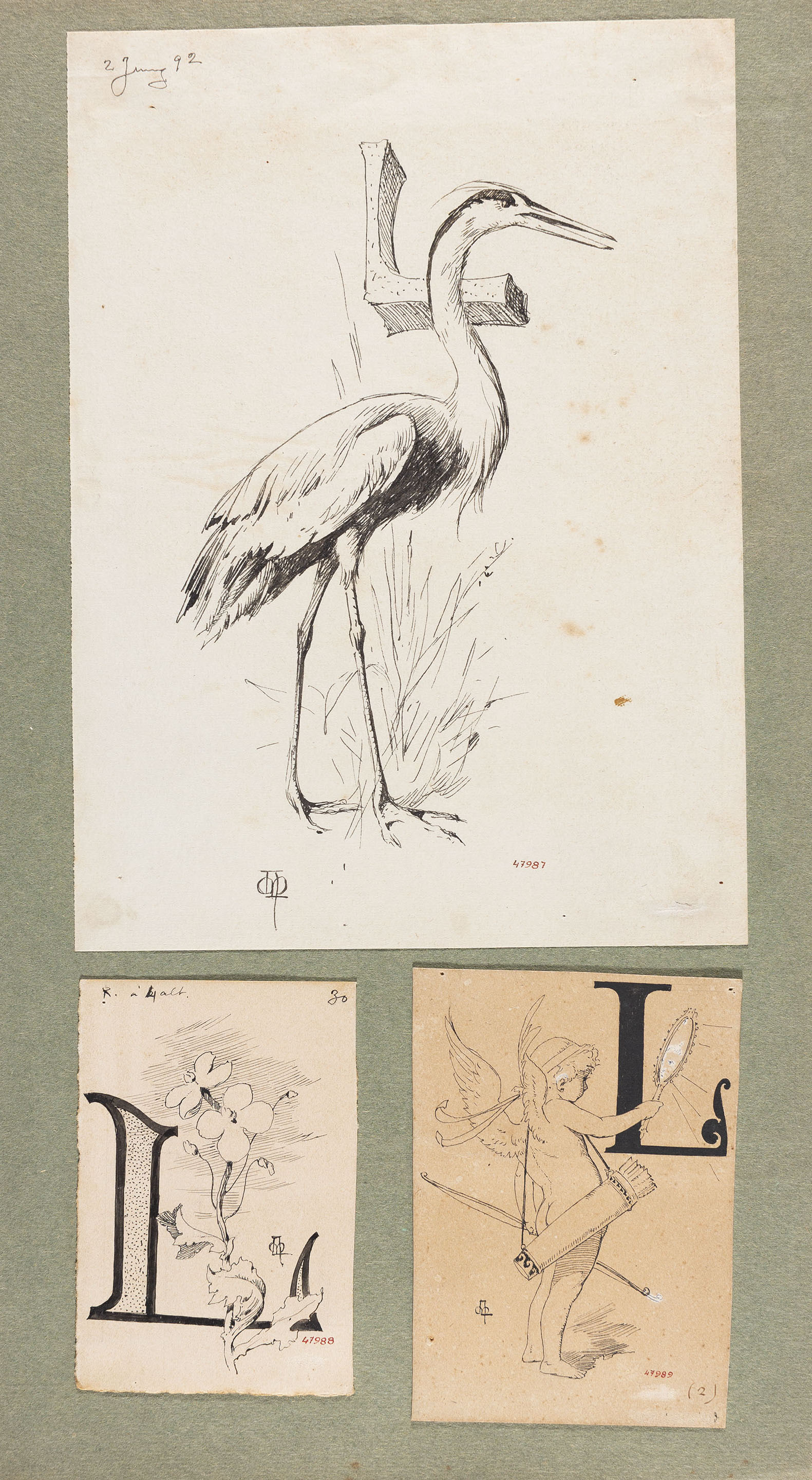 image for: Apel·les Mestres - Lletra L i ornamentació - Cap a 1882-1892