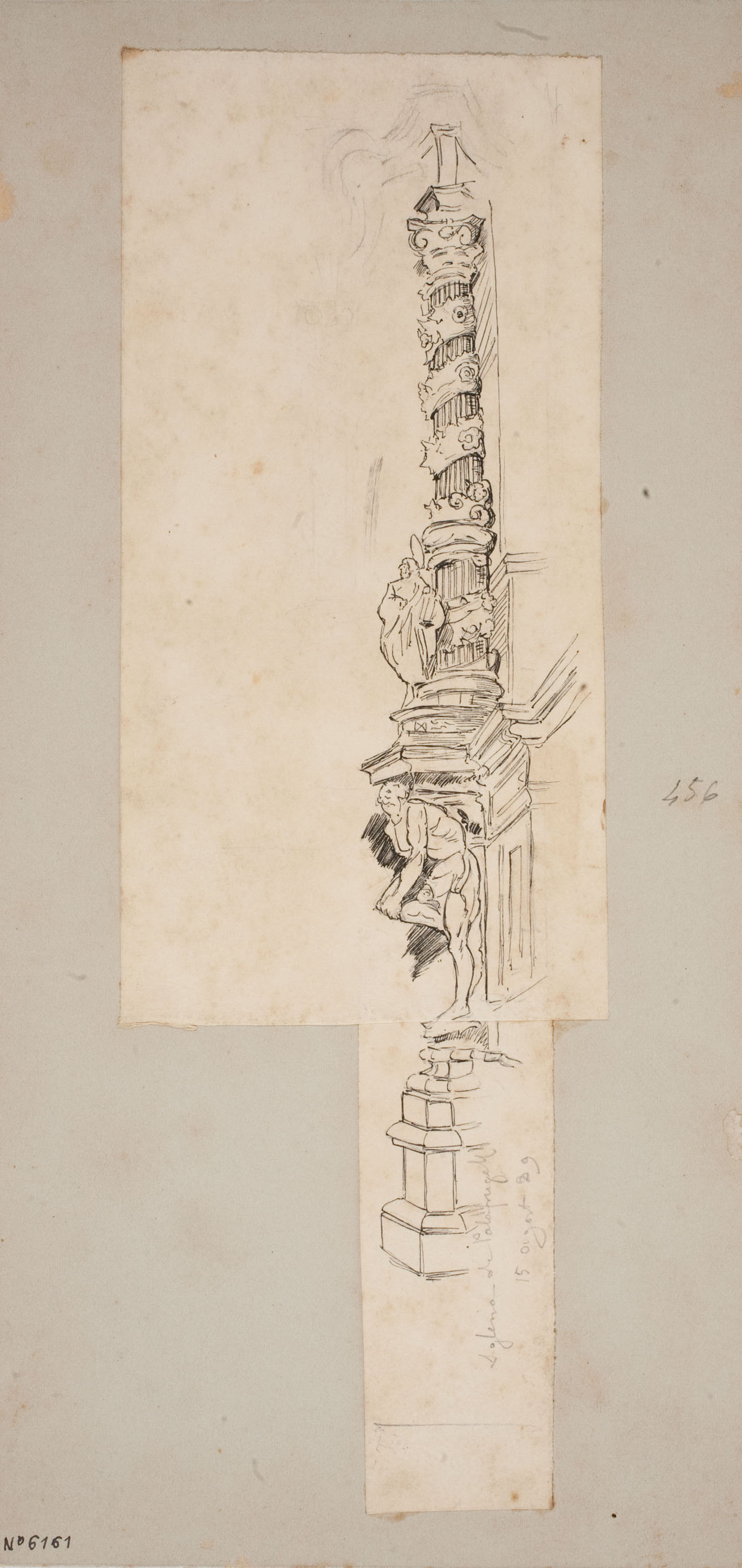 Josep Lluís Pellicer - Columna d'una església de Palafrugell - 1889 image for: Josep Lluís Pellicer - Columna d'una església de Palafrugell - 1889