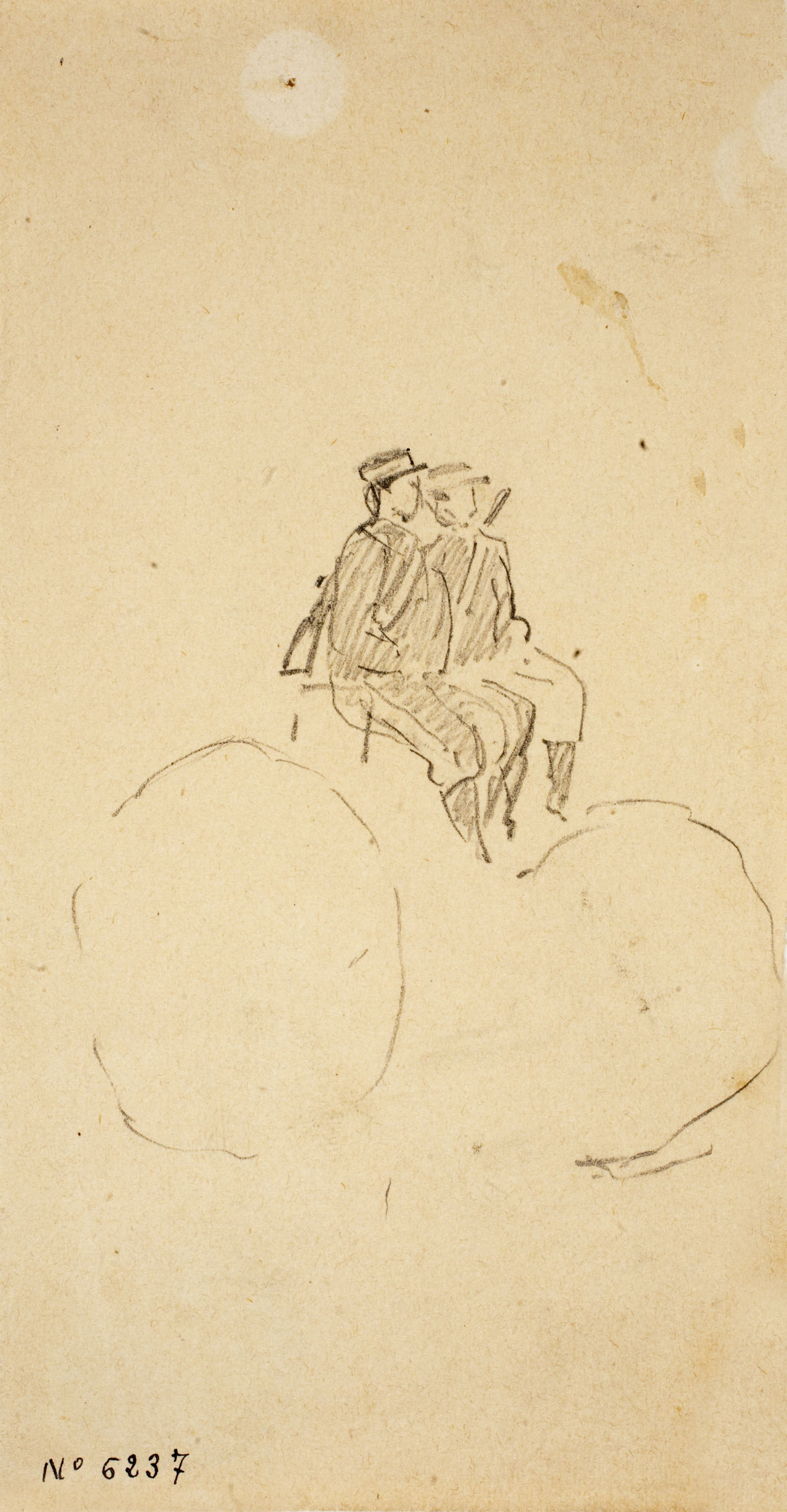 image for: Josep Lluís Pellicer - Apunt d'artillers - Cap a 1872-1876