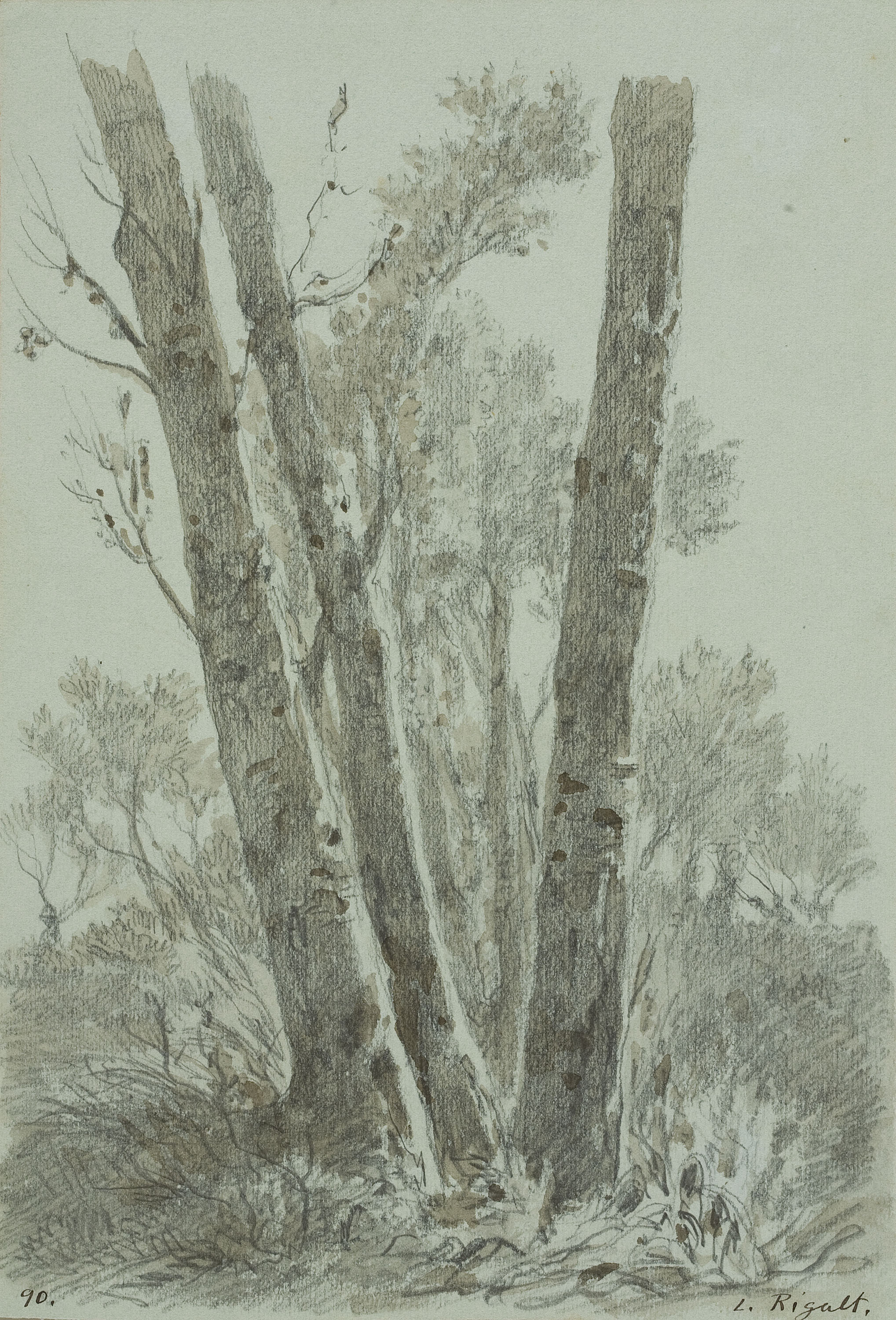 Lluís Rigalt - Paisatge amb arbres - Maig de 1879 image for: Lluís Rigalt - Paisatge amb arbres - Maig de 1879