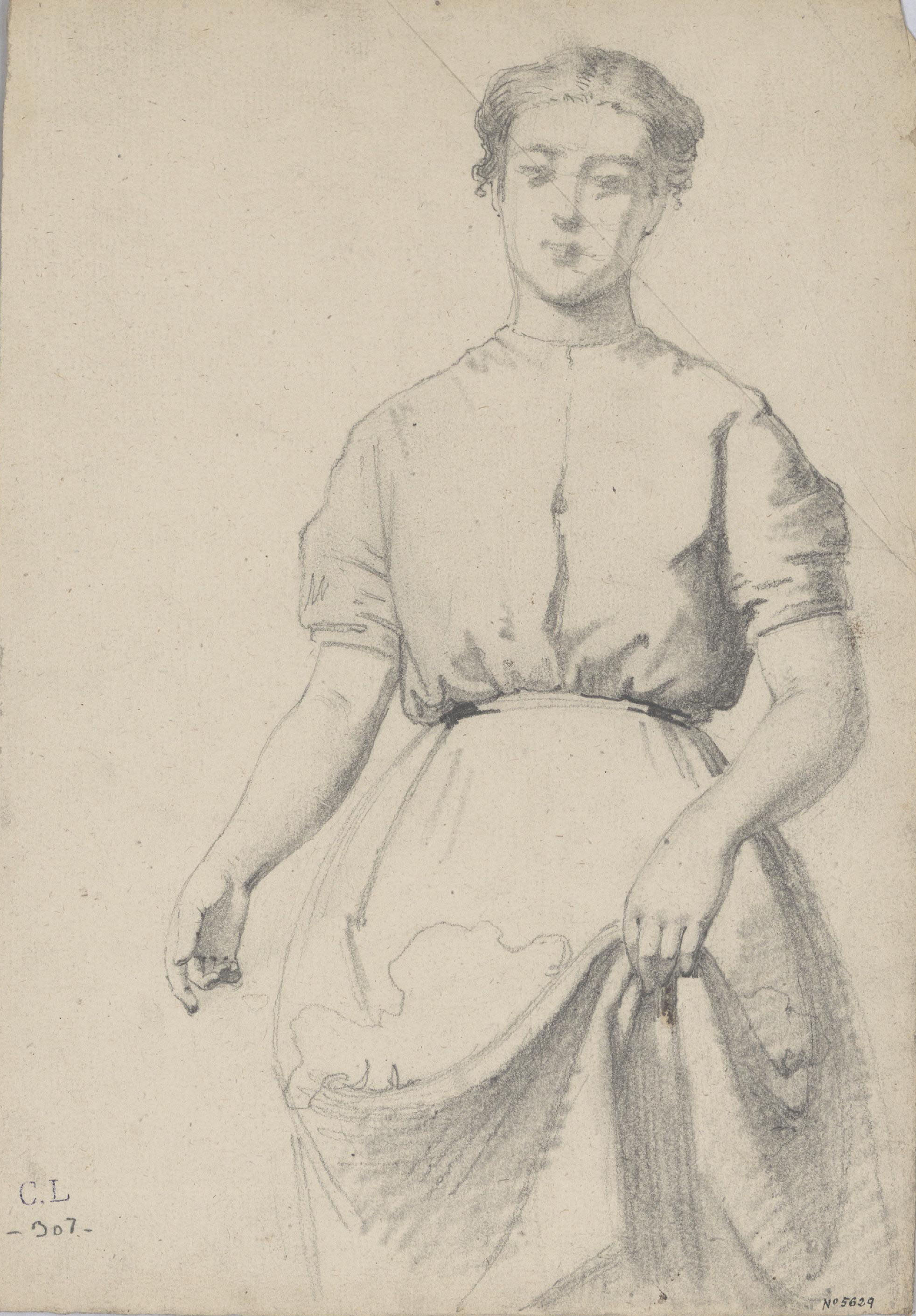 image for: Claudi Lorenzale - Dona amb davantal - Cap a 1860-1880