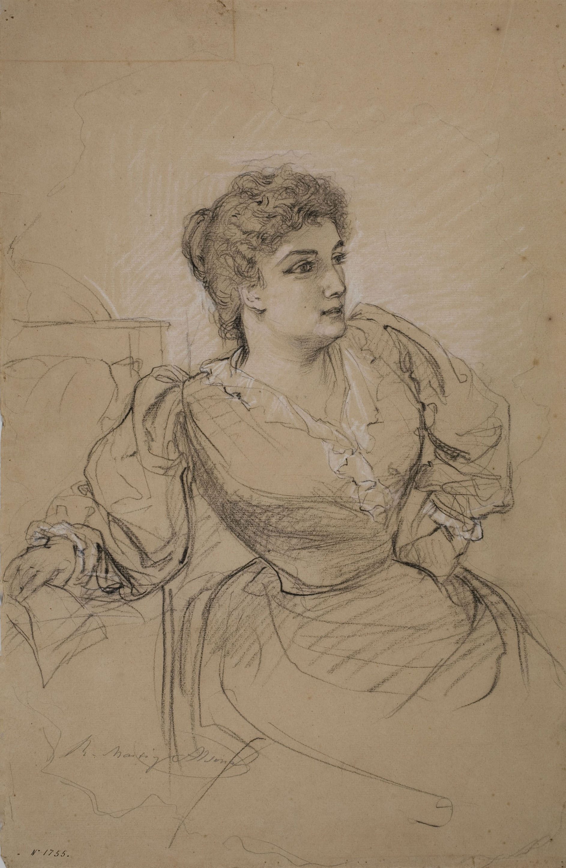 image for: Ramon Martí i Alsina - Retrat d'Antònia Català [?] - Cap a 1870-1880