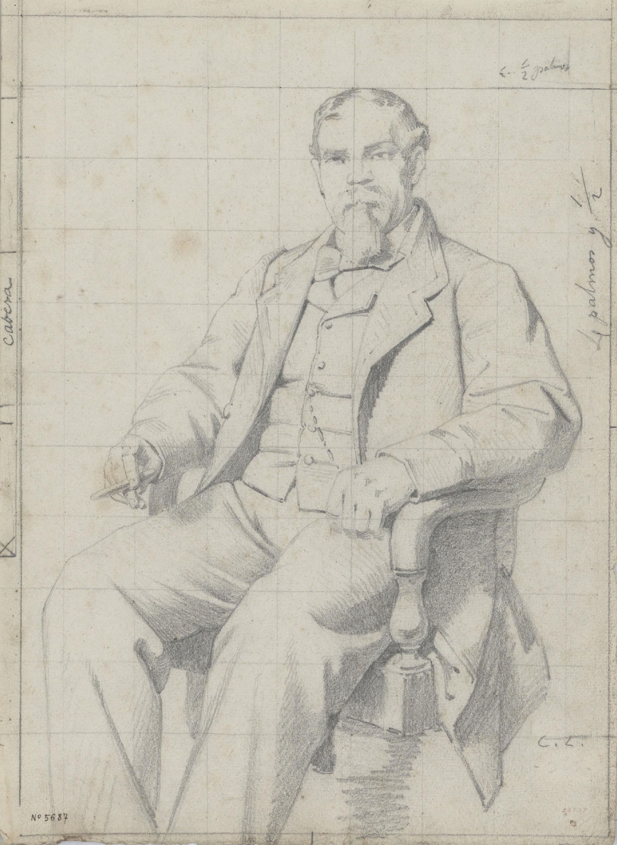 Claudi Lorenzale - Retrat d'home - Cap a 1860-1880 image for: Claudi Lorenzale - Retrat d'home - Cap a 1860-1880