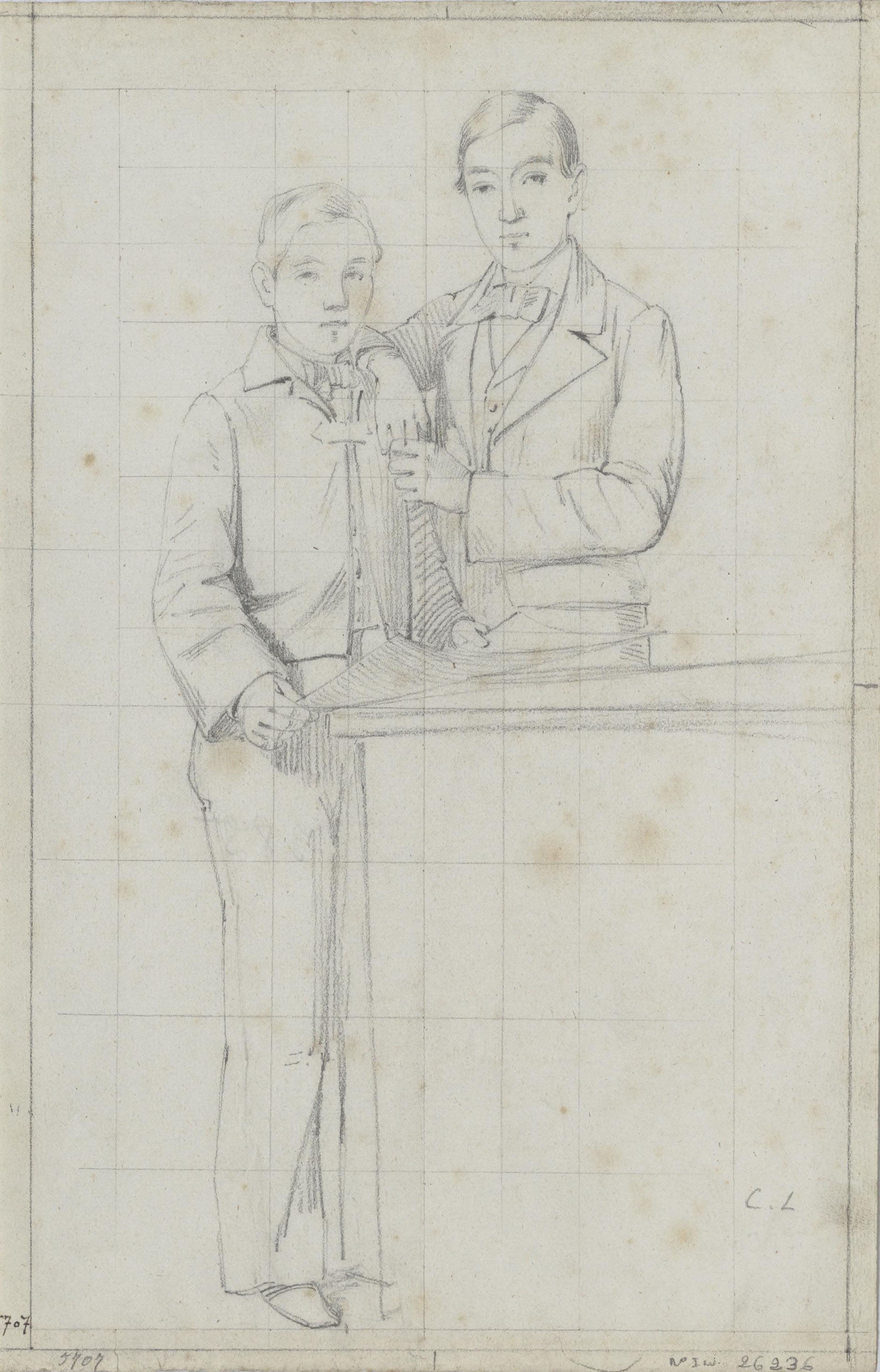 Claudi Lorenzale - Retrat de dos joves - Cap a 1860-1880 image for: Claudi Lorenzale - Retrat de dos joves - Cap a 1860-1880