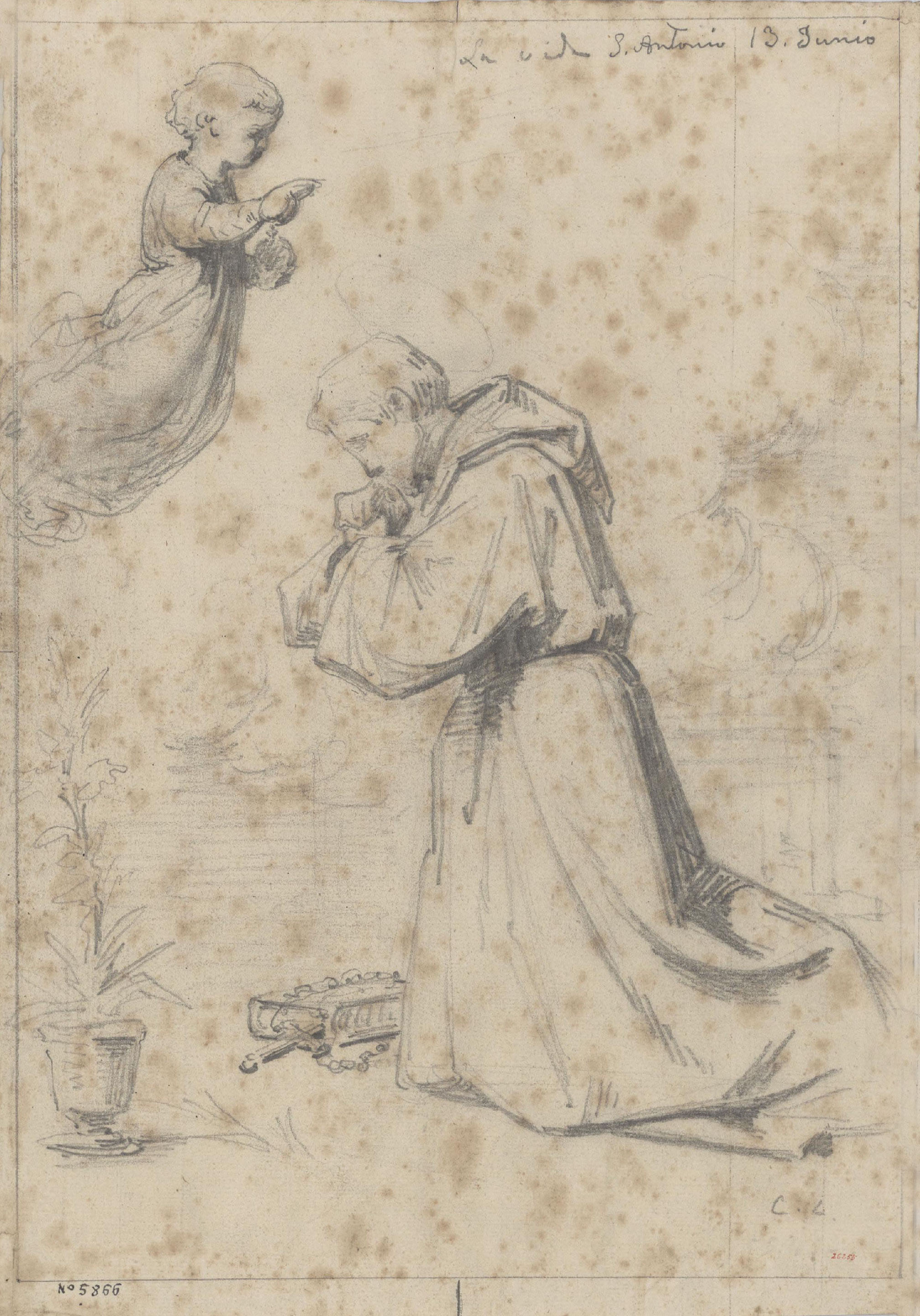 Claudi Lorenzale - Sant Antoni de Pàdua - Cap a 1850-1870 image for: Claudi Lorenzale - Sant Antoni de Pàdua - Cap a 1850-1870