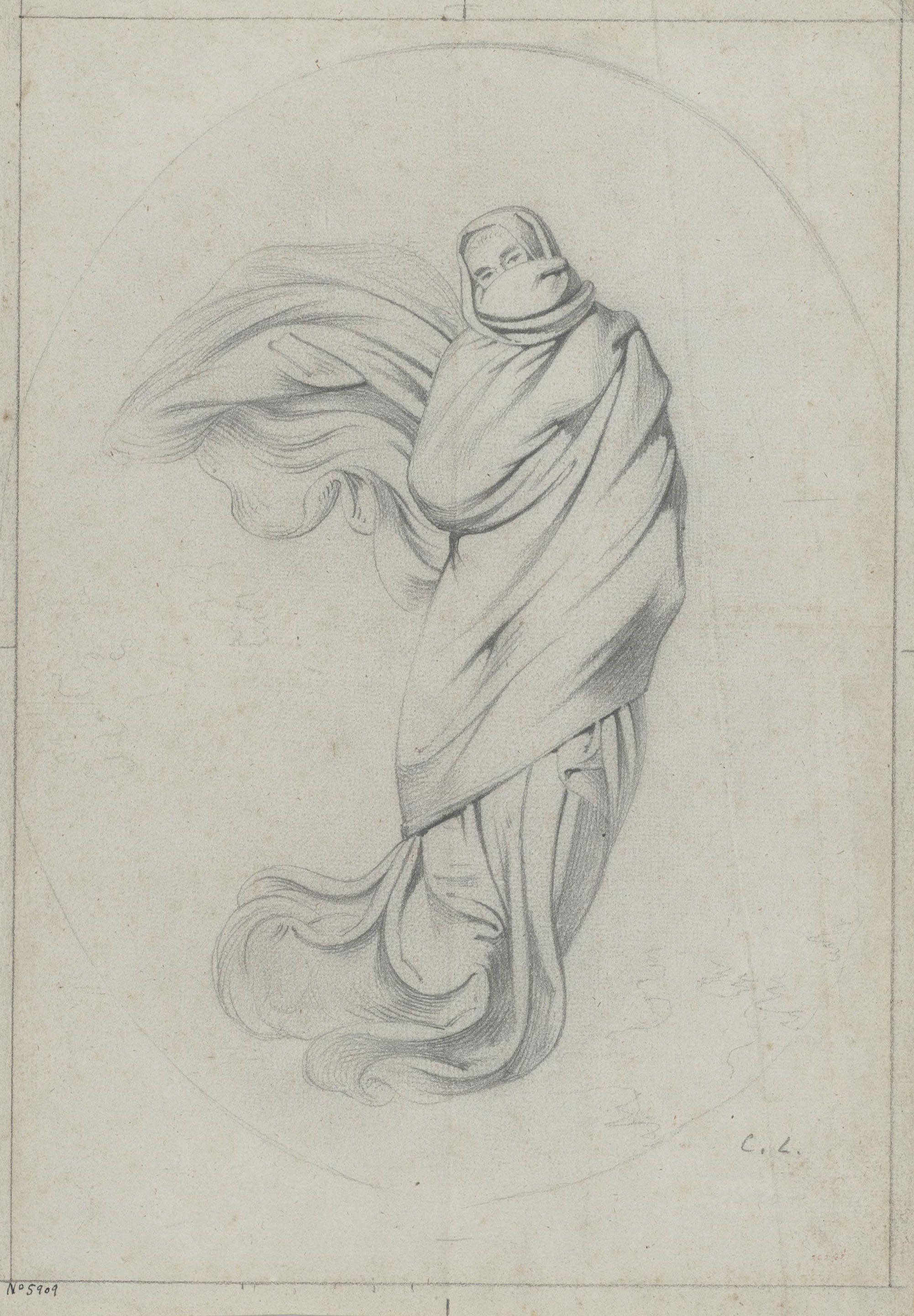 image for: Claudi Lorenzale - Estudi de l'Al·legoria de l'Hivern per al quadre del mateix nom - Cap a 1857