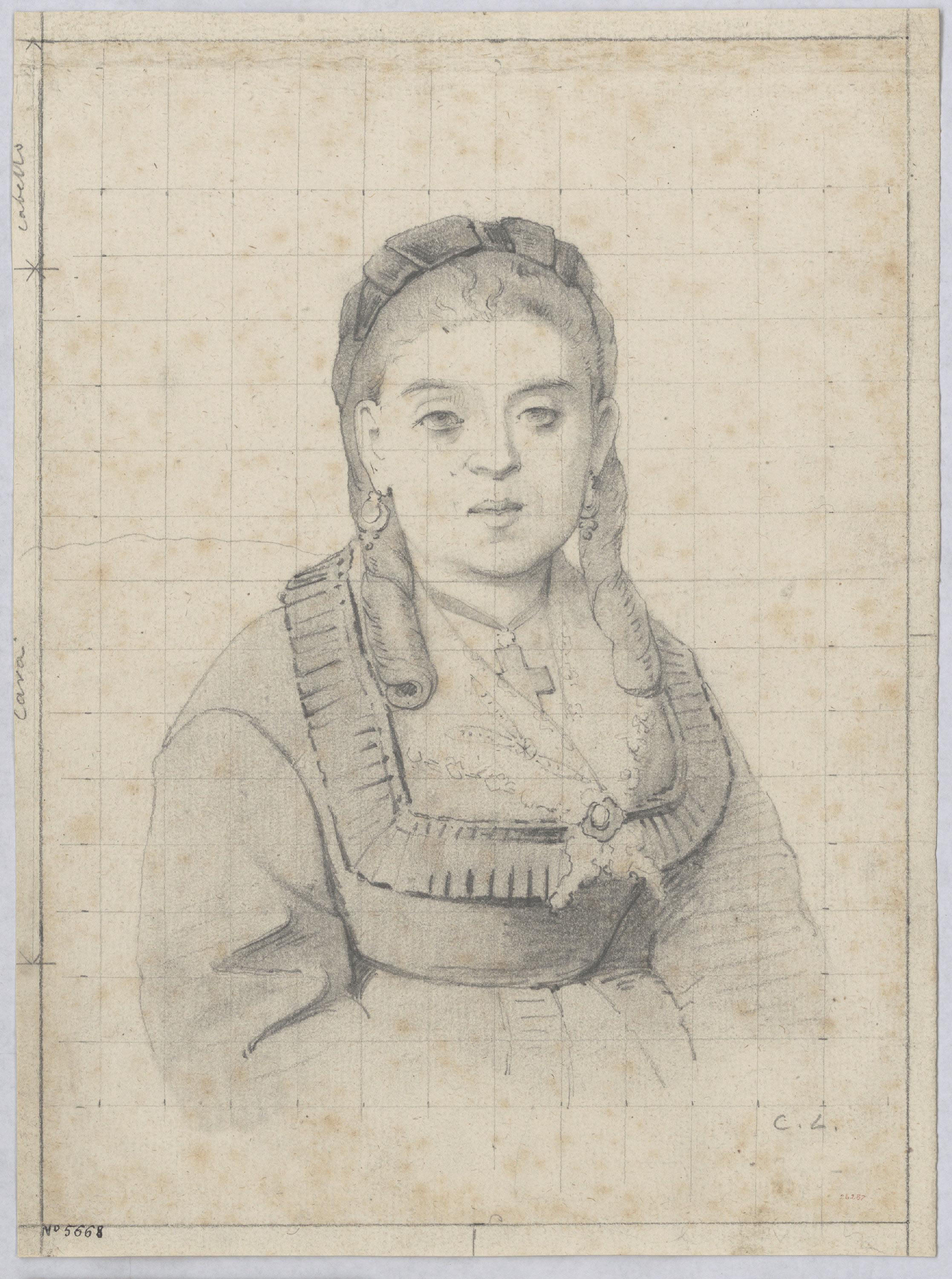 Claudi Lorenzale - Retrat de dama - Cap a 1860-1880 image for: Claudi Lorenzale - Retrat de dama - Cap a 1860-1880