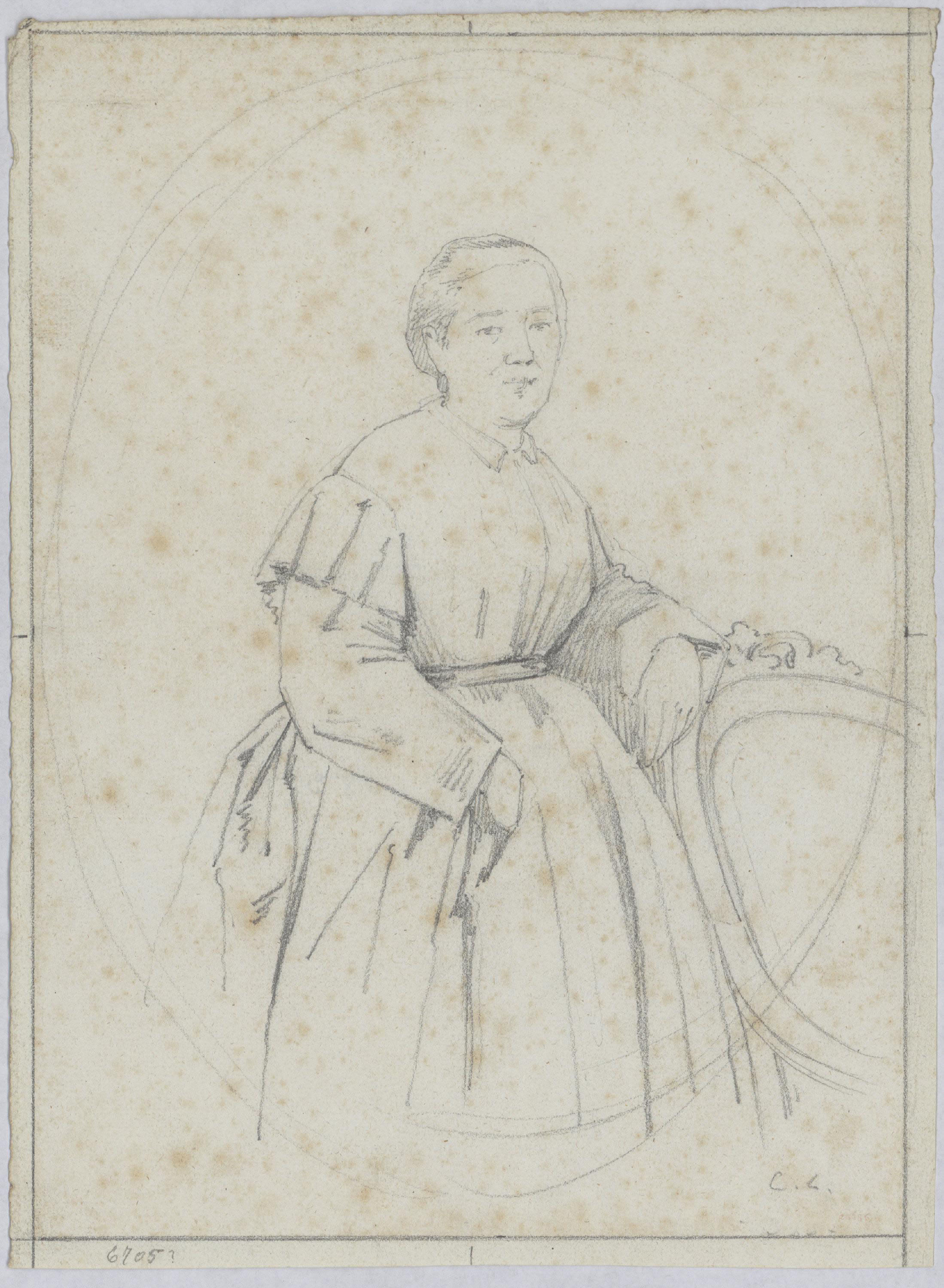 Claudi Lorenzale - Retrat de dona - Cap a 1860-1880 image for: Claudi Lorenzale - Retrat de dona - Cap a 1860-1880