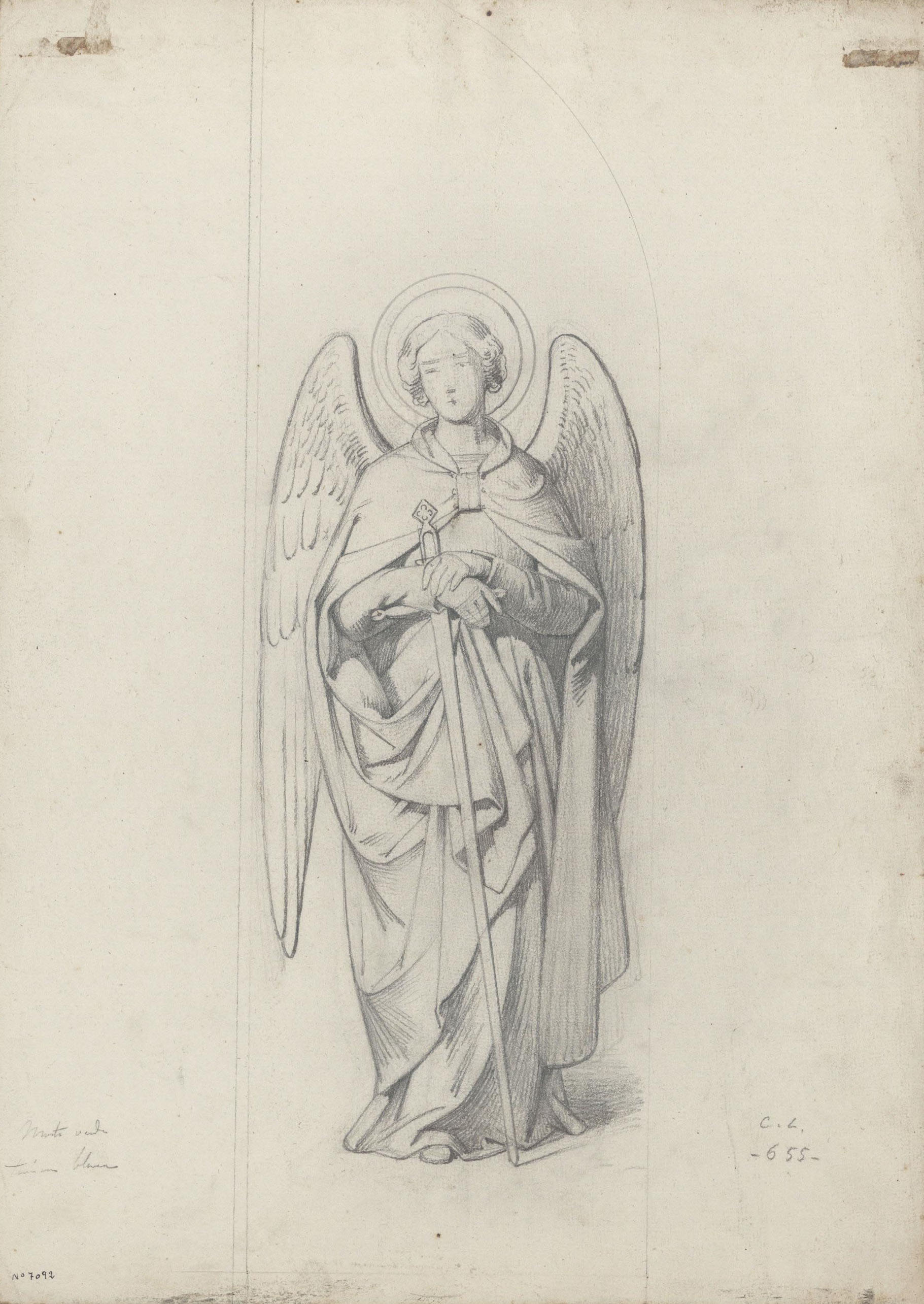 image for: Claudi Lorenzale - Àngel espasa llarga - Cap a 1850-1870