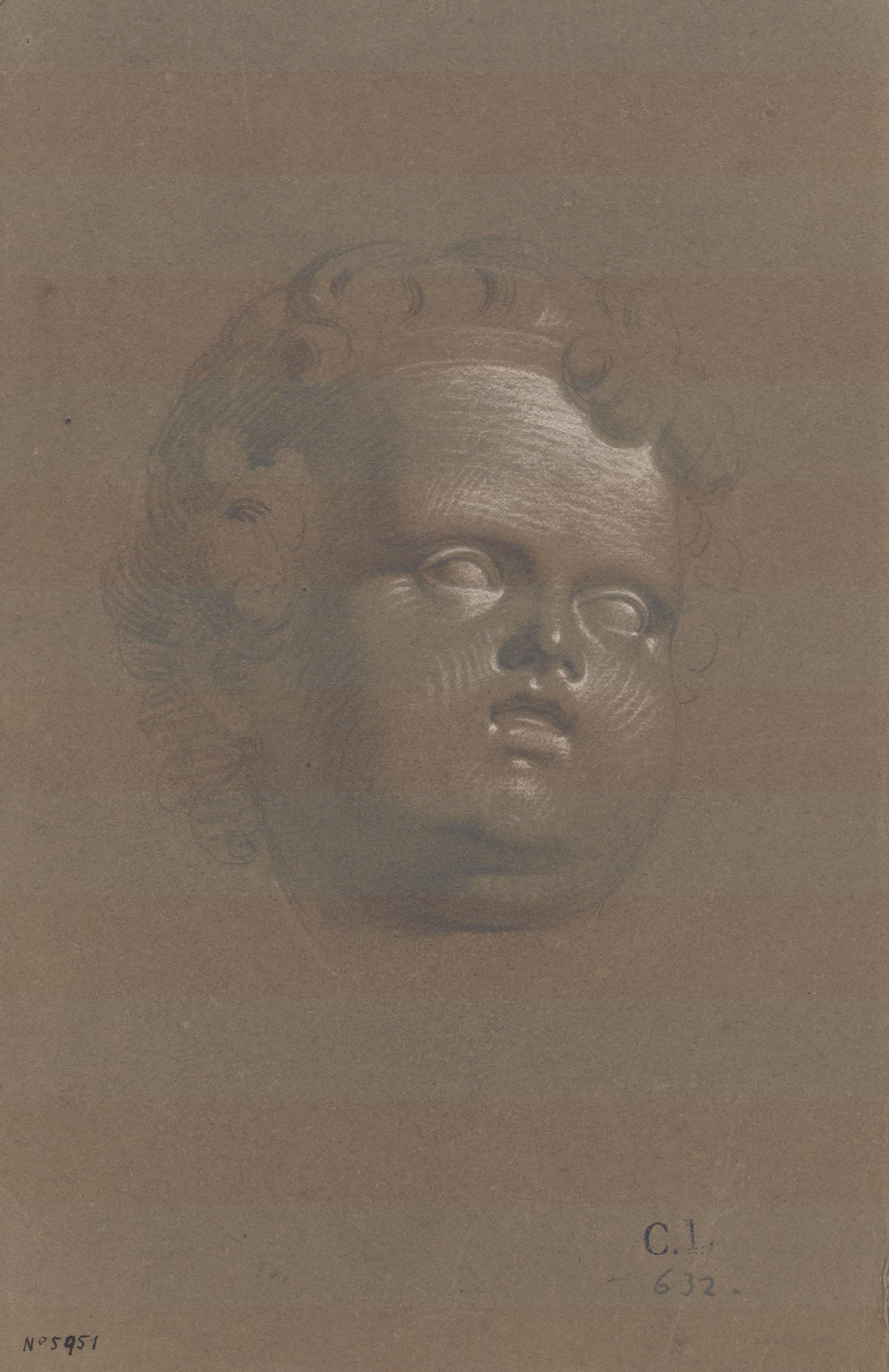 Claudi Lorenzale - Cap de nen - Cap a 1840-1860 image for: Claudi Lorenzale - Cap de nen - Cap a 1840-1860