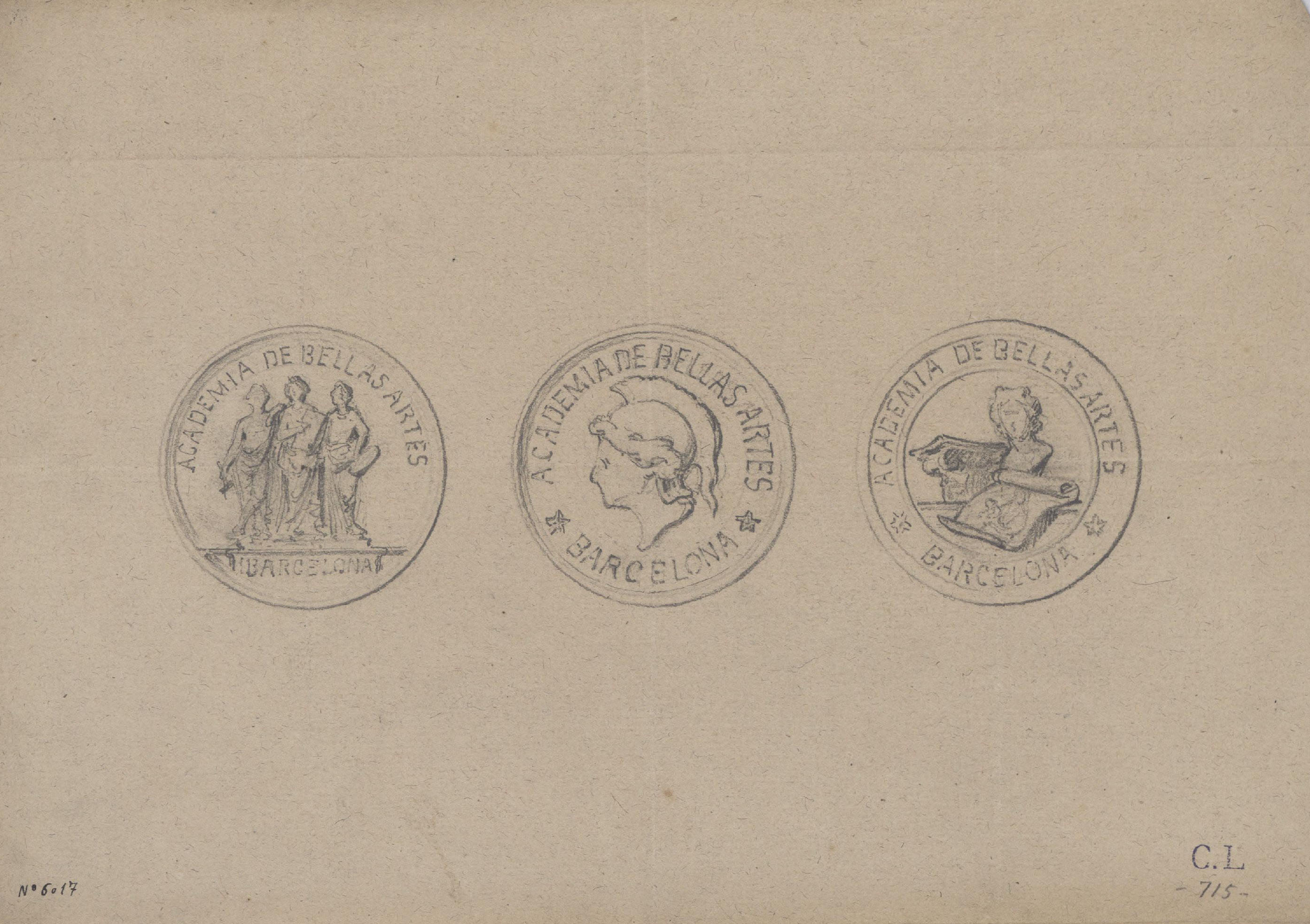 image for: Claudi Lorenzale - Projecte medalles per a l'Acadèmia de Belles Arts de Barcelona - Cap a 1860-1880