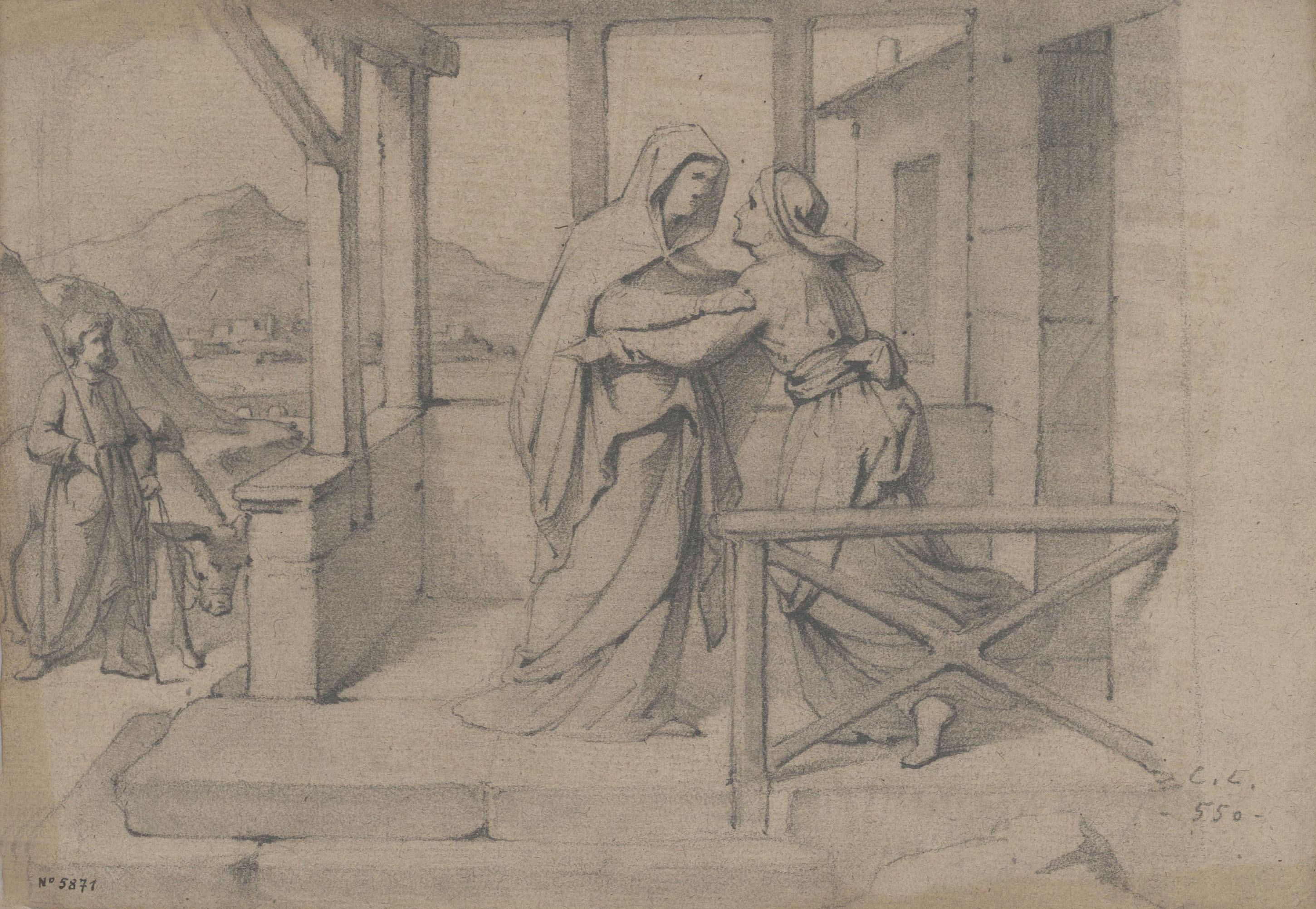 Claudi Lorenzale - La Visitació - Cap a 1850-1870 image for: Claudi Lorenzale - La Visitació - Cap a 1850-1870