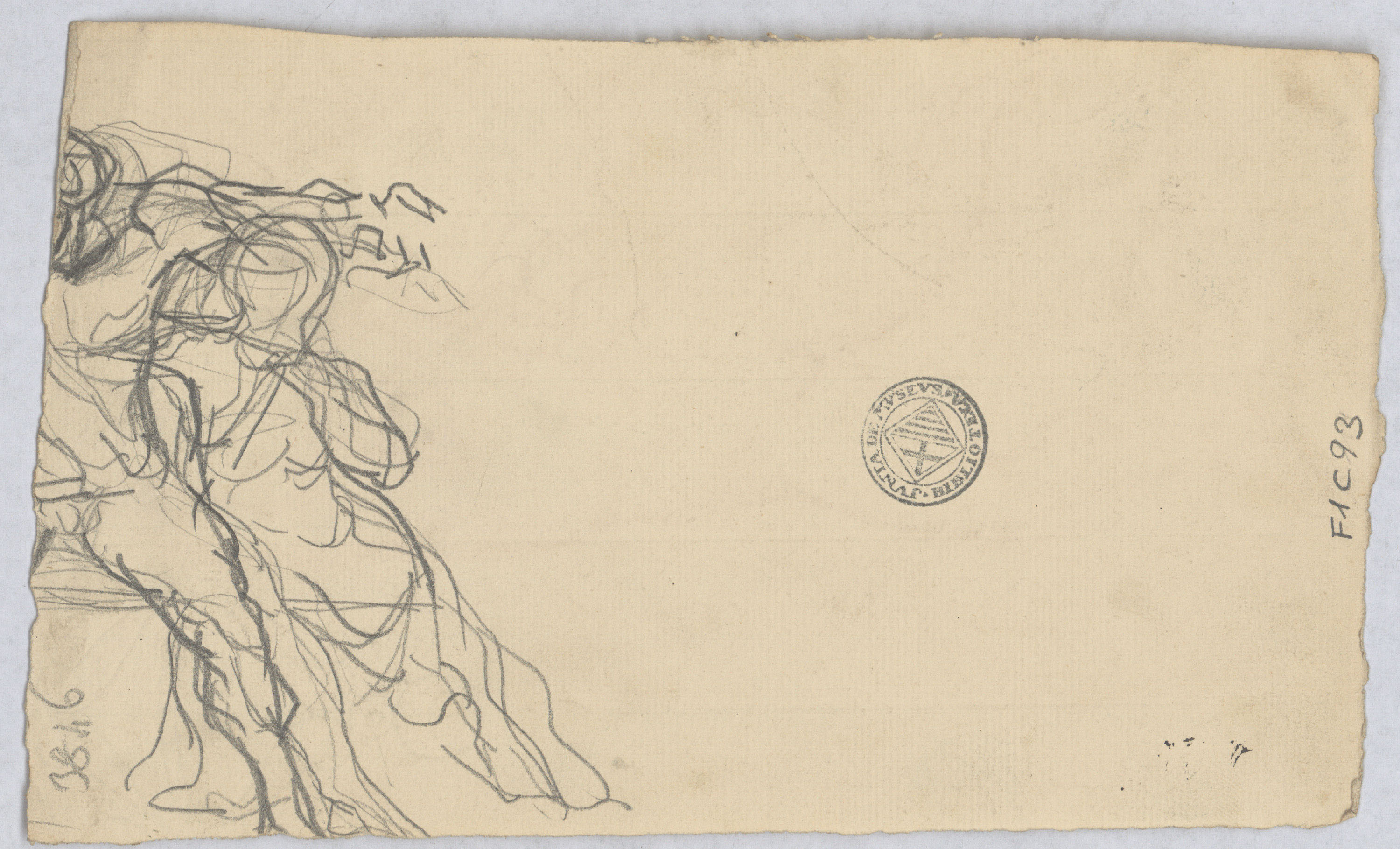 image for: Francesc Torras - Bacant (anvers) / Croquis de dues figures (revers) - Cap a 1860-1876 [1]