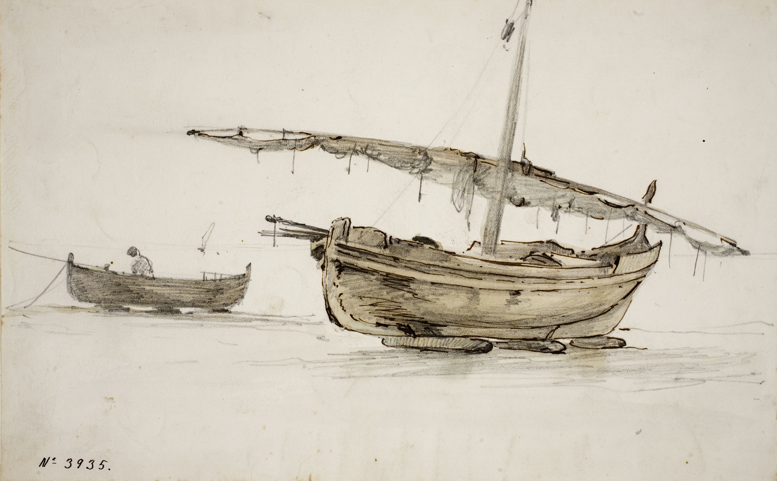 image for: Modest Urgell - Barques a la platja - Cap a 1864-1880