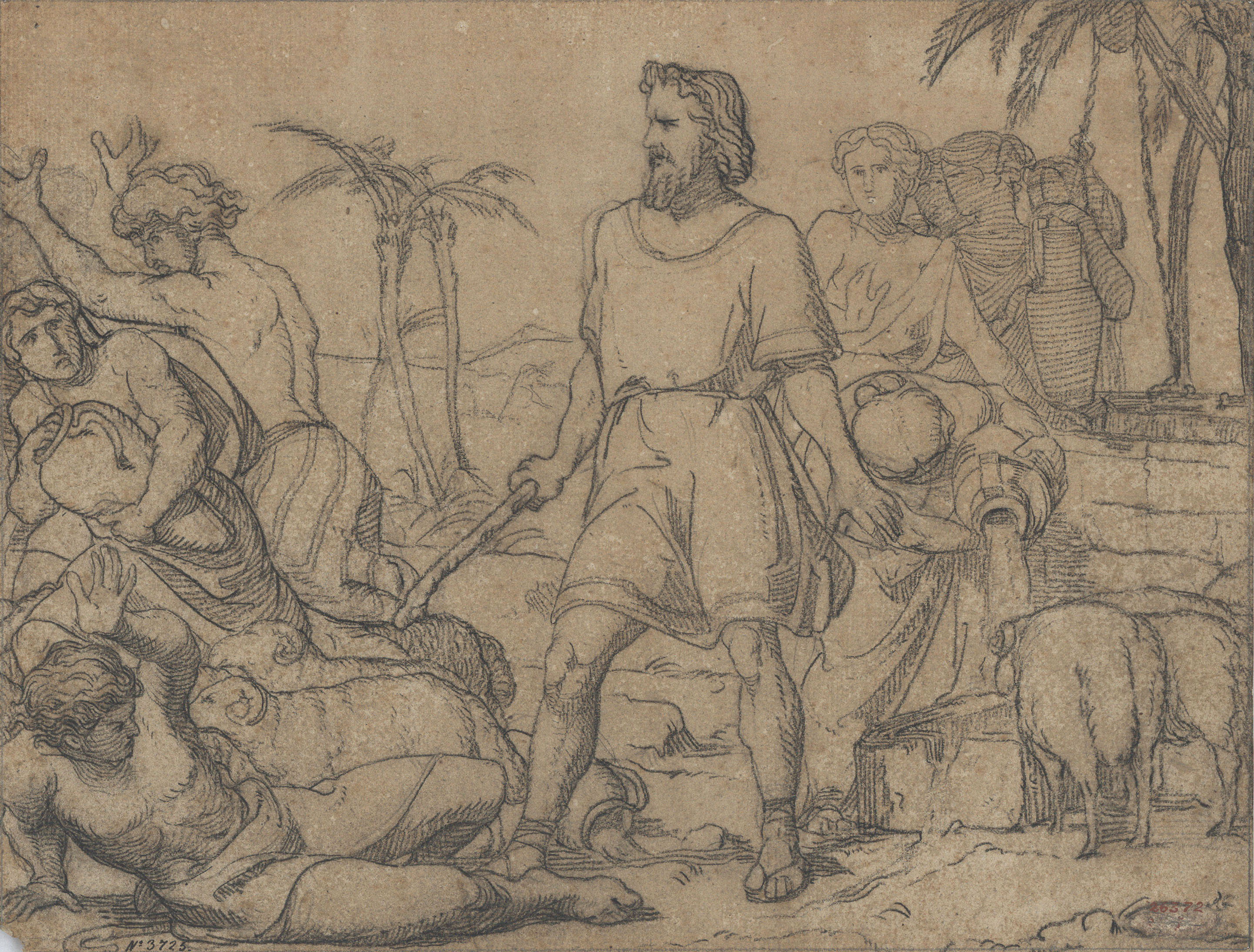 Francesc Torras - Moisès a Elim, endolcint les aigües amb un bastó - Cap a 1860-1870 image for: Francesc Torras - Moisès a Elim, endolcint les aigües amb un bastó - Cap a 1860-1870