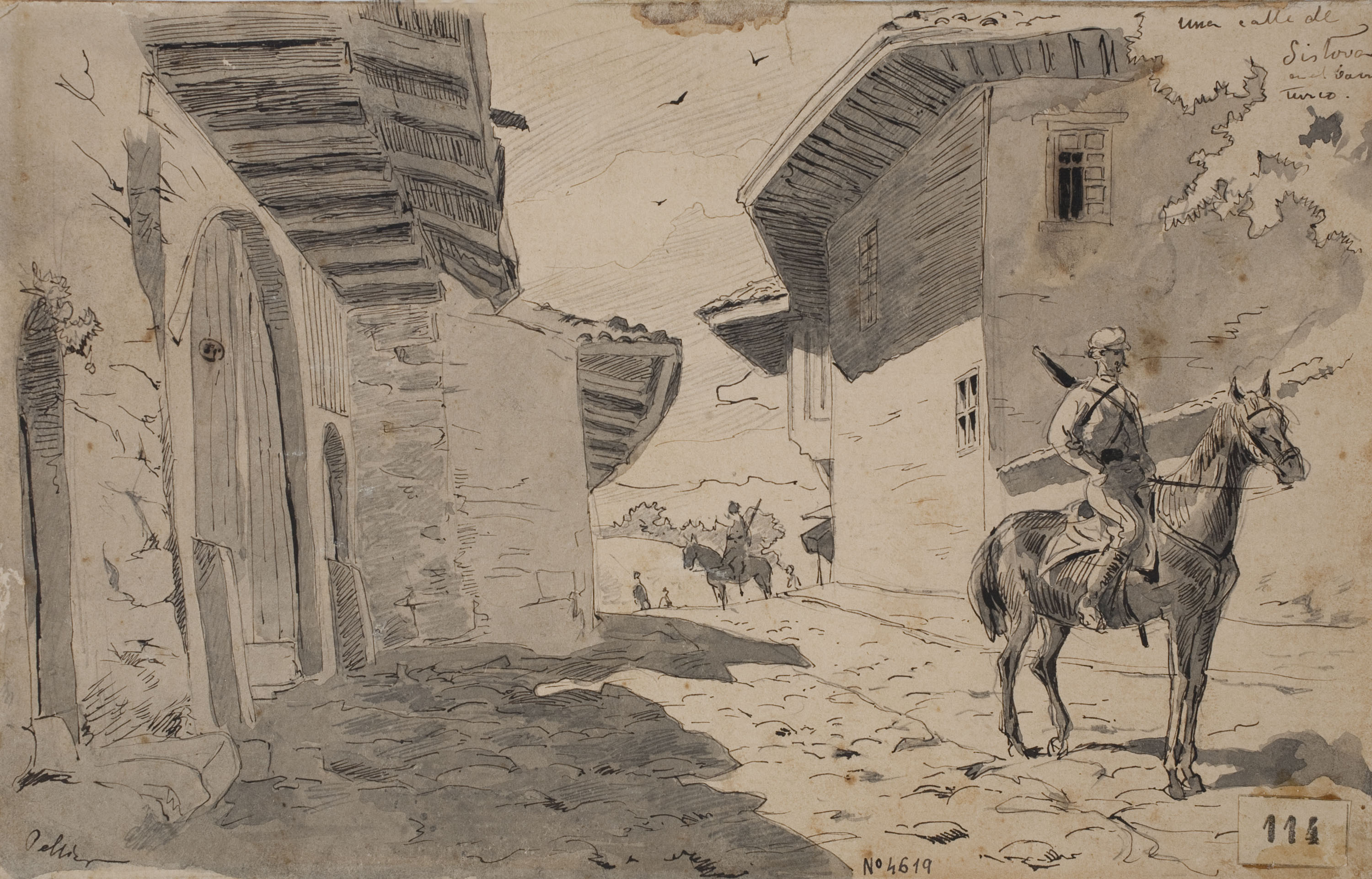 Josep Lluís Pellicer - Una calle de Sistova en el barrio turco - 1877 image for: Josep Lluís Pellicer - Una calle de Sistova en el barrio turco - 1877