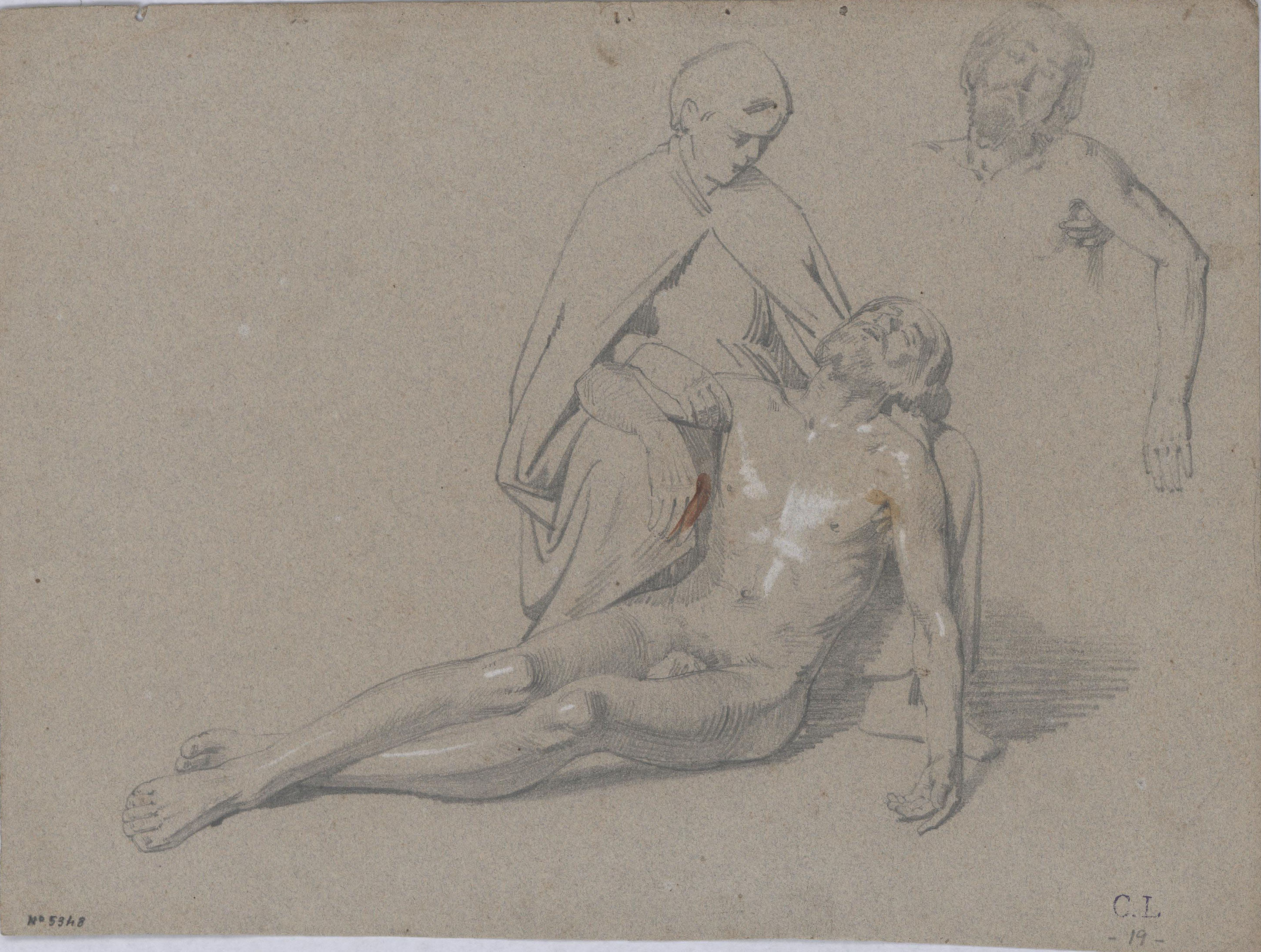 Claudi Lorenzale - Estudi de Pietat per al retaule de Torre del Veguer a Sant Pere de Ribes - Cap a 1877 image for: Claudi Lorenzale - Estudi de Pietat per al retaule de Torre del Veguer a Sant Pere de Ribes - Cap a 1877