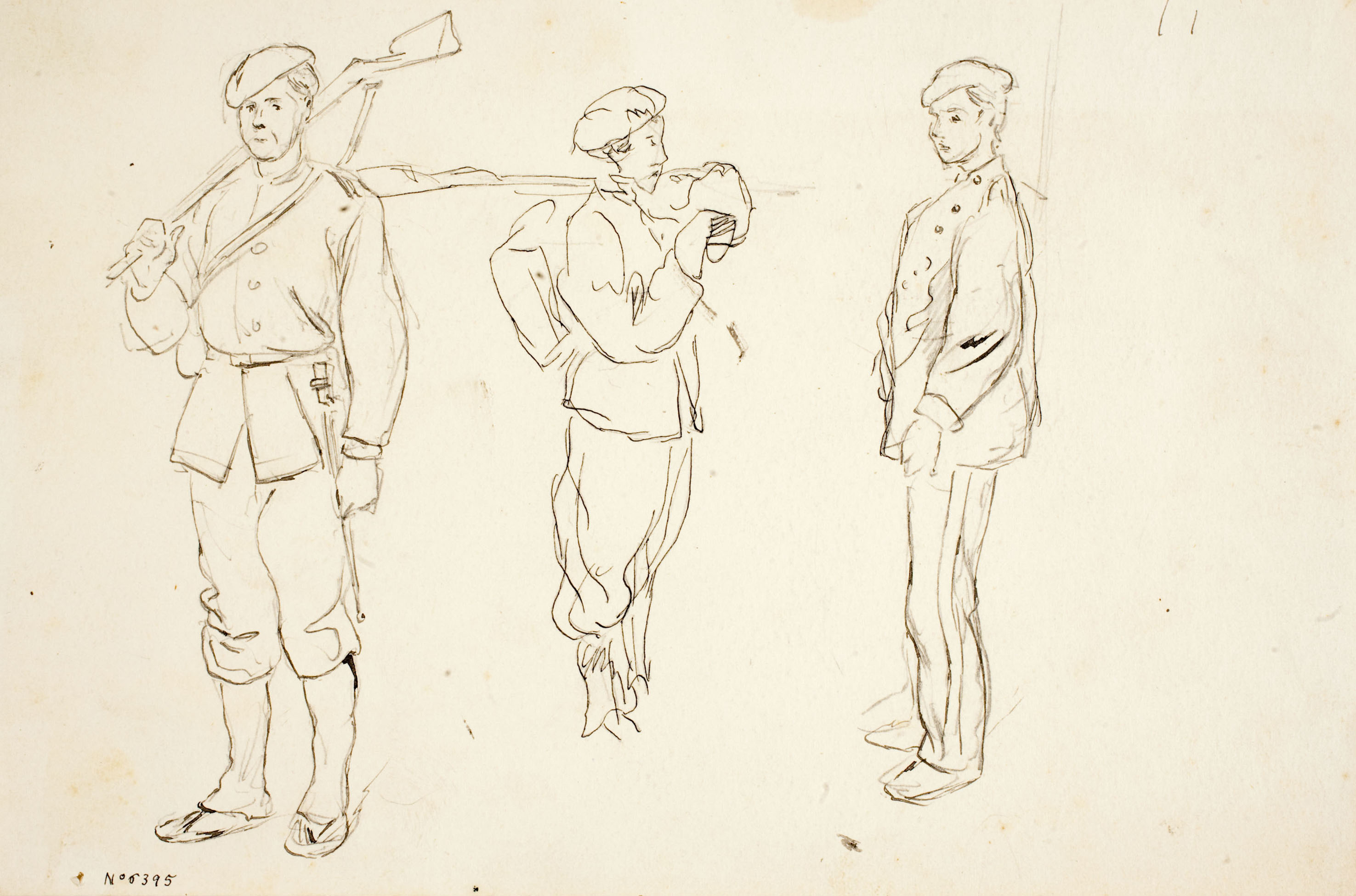 image for: Josep Lluís Pellicer - Estudi de soldats carlistes - Cap a 1872-1876