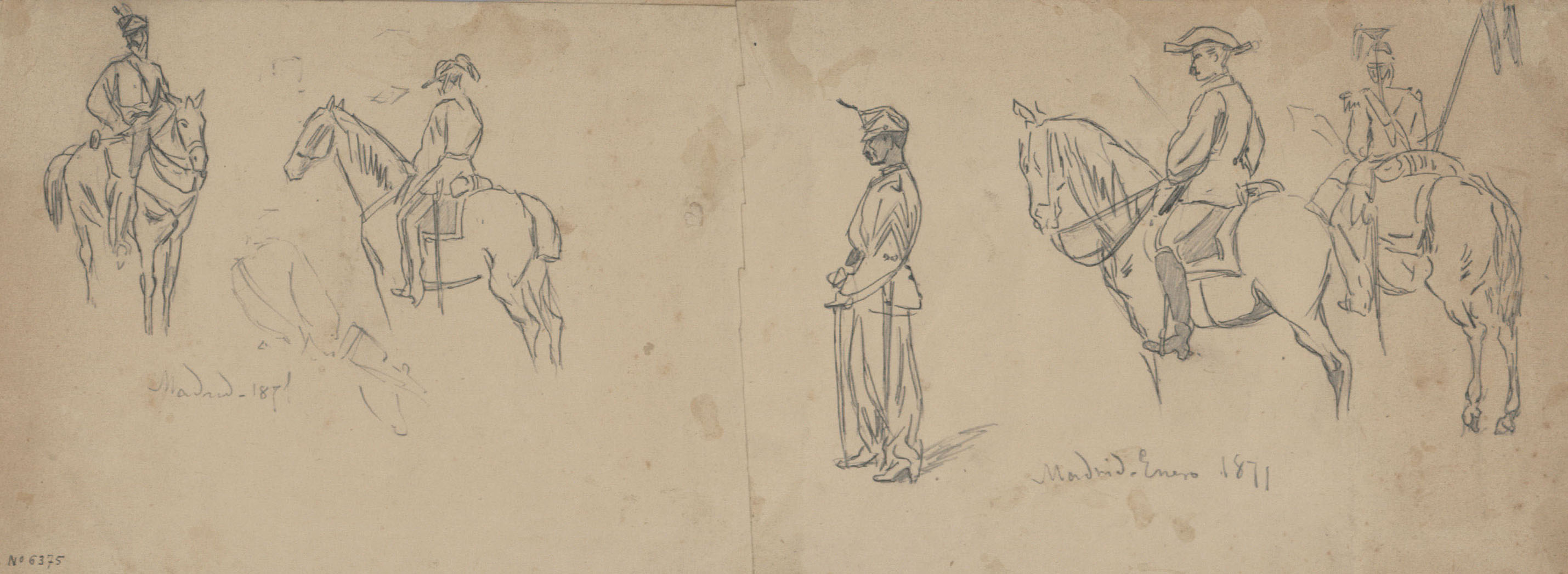 image for: Josep Lluís Pellicer - Estudi de militars - 1871