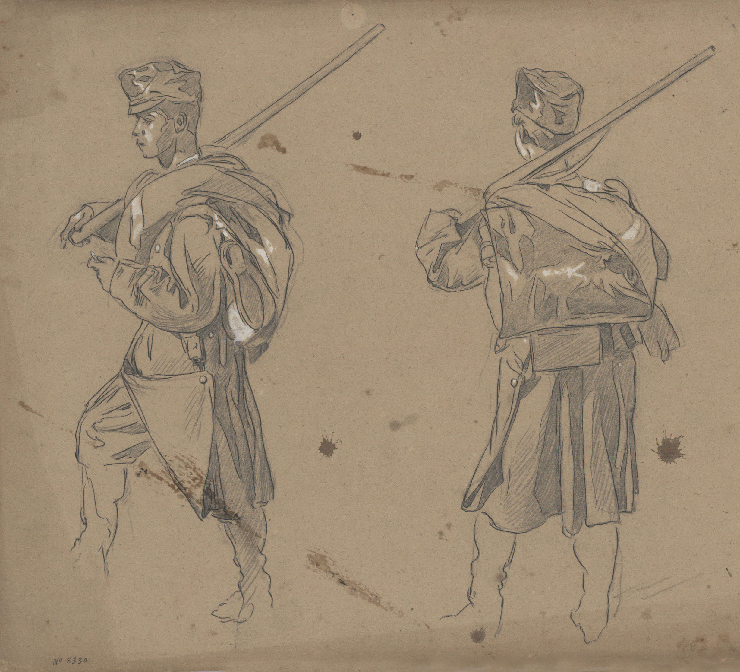 image for: Josep Lluís Pellicer - Estudi de soldats - Cap a 1872-1876