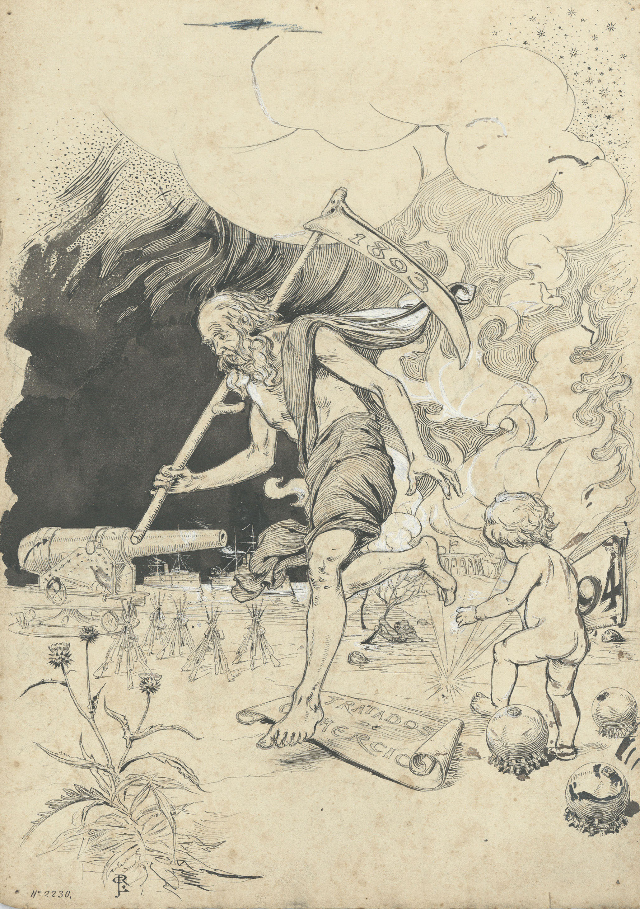 image for: Josep Lluís Pellicer - Al·legoria de l'any vell de 1893 - Cap a 1894