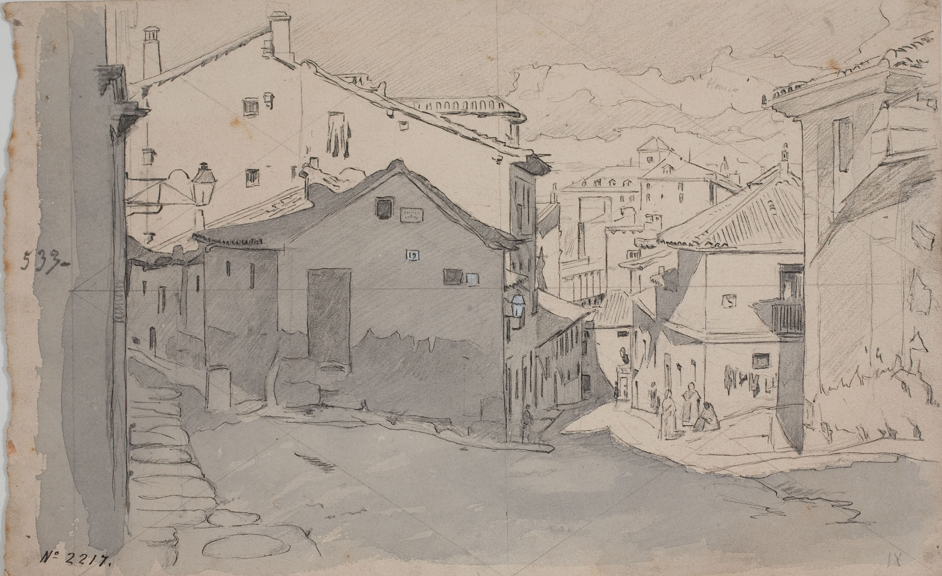 Josep Lluís Pellicer - Carrer del Madrid antic - Cap a 1868-1870 image for: Josep Lluís Pellicer - Carrer del Madrid antic - Cap a 1868-1870