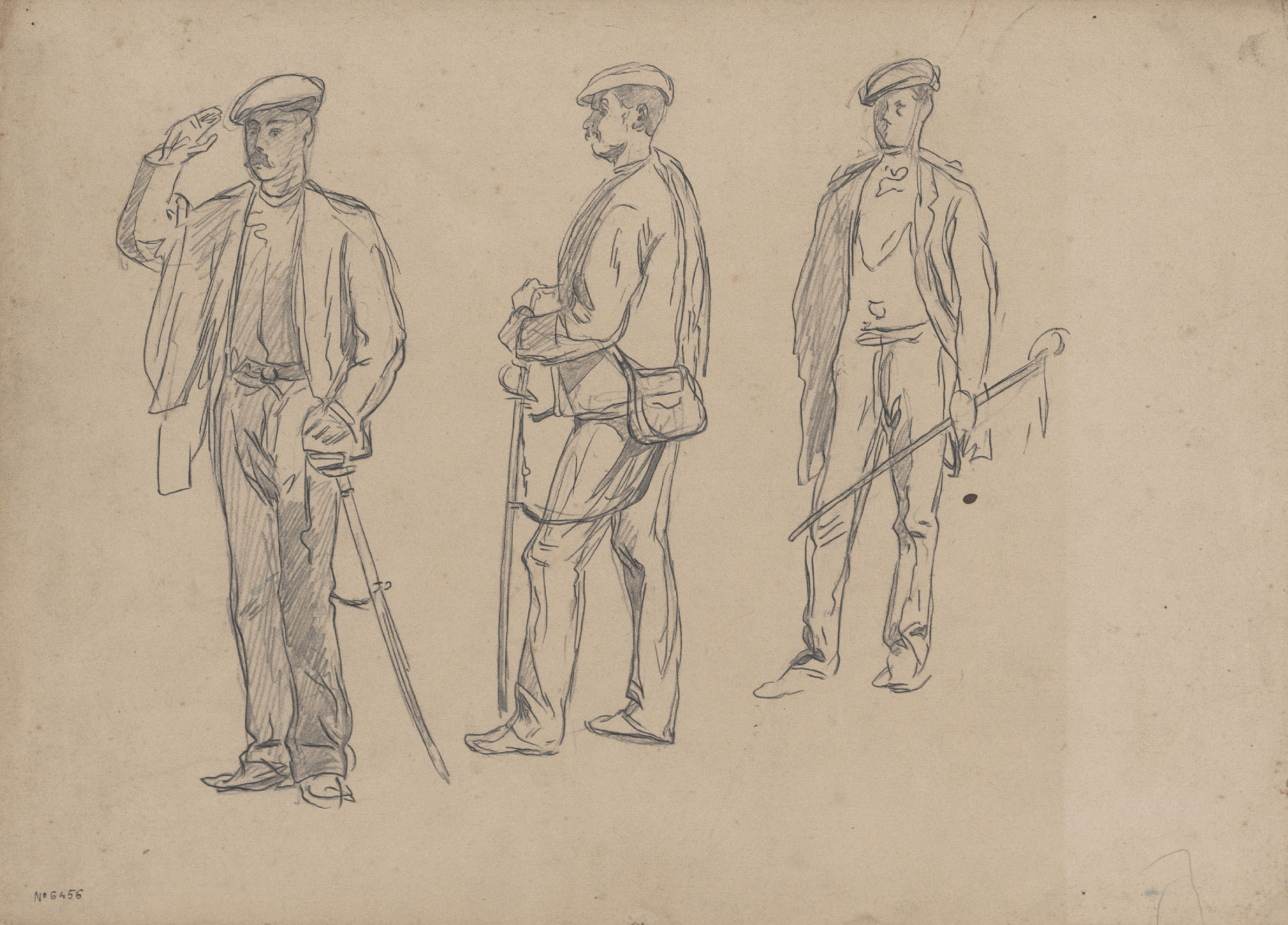 image for: Josep Lluís Pellicer - Estudi de soldats - Cap a 1872-1876