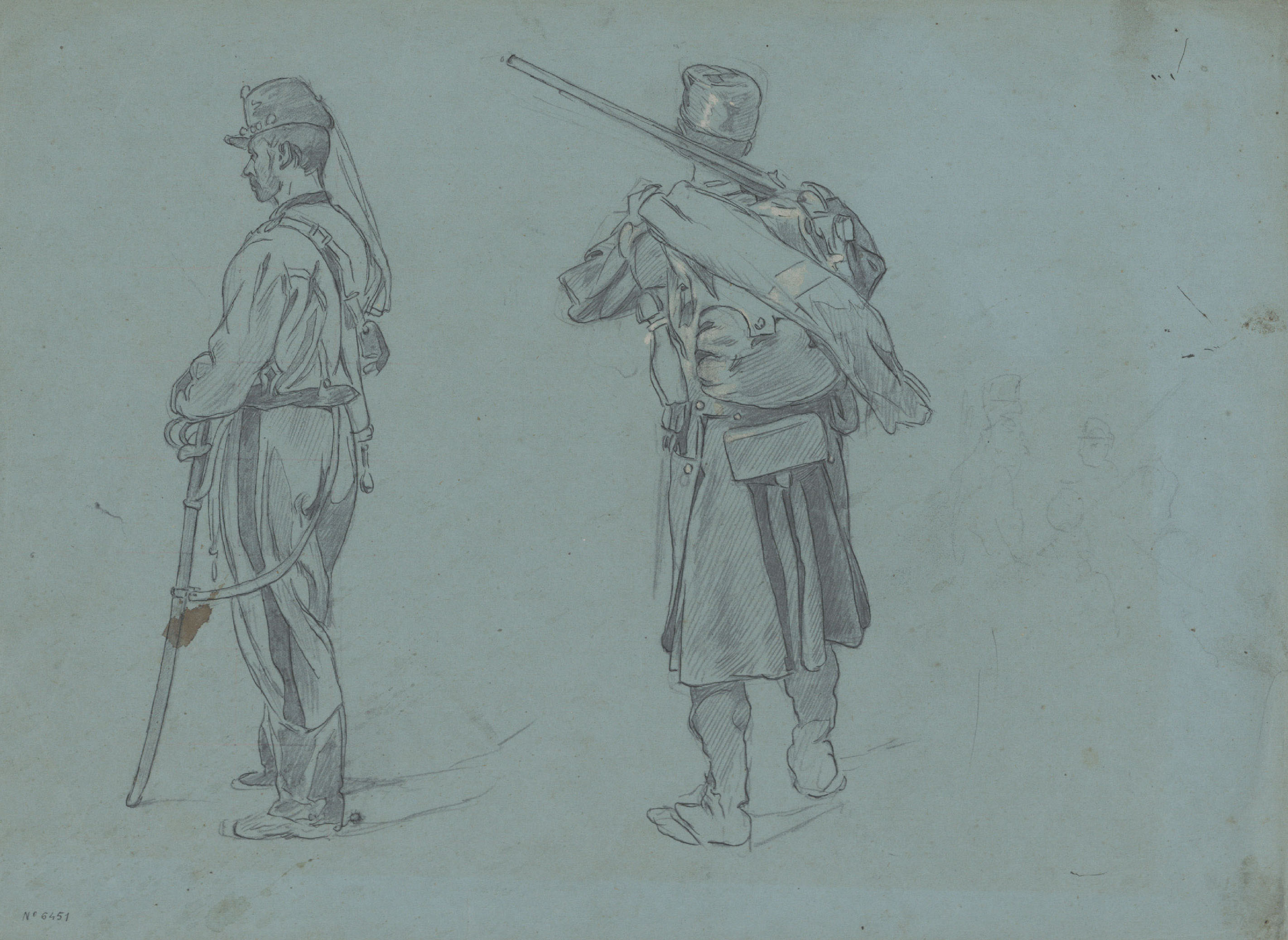 image for: Josep Lluís Pellicer - Estudi de soldats - Cap a 1872-1876