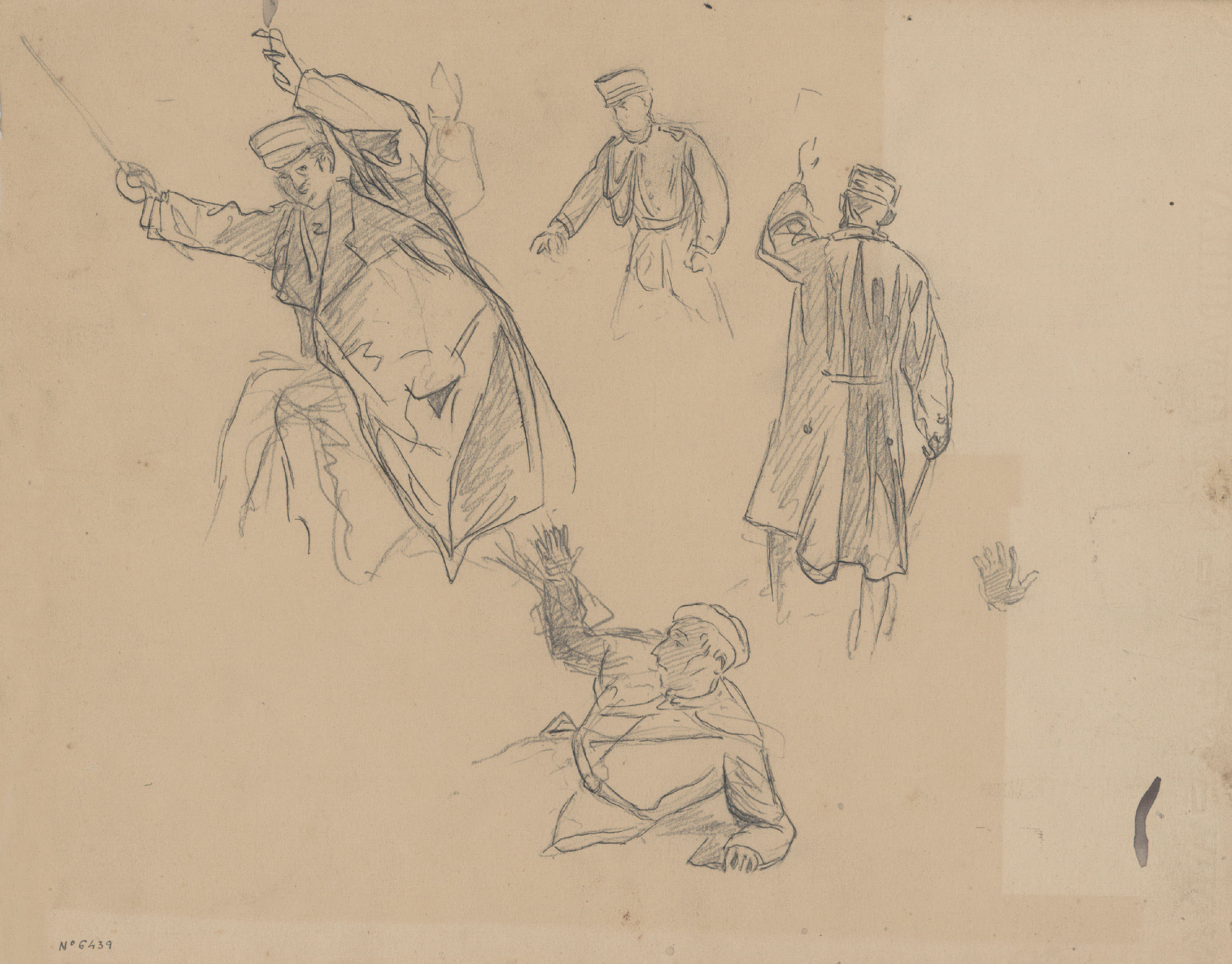 image for: Josep Lluís Pellicer - Estudi de soldats - Cap a 1872-1876