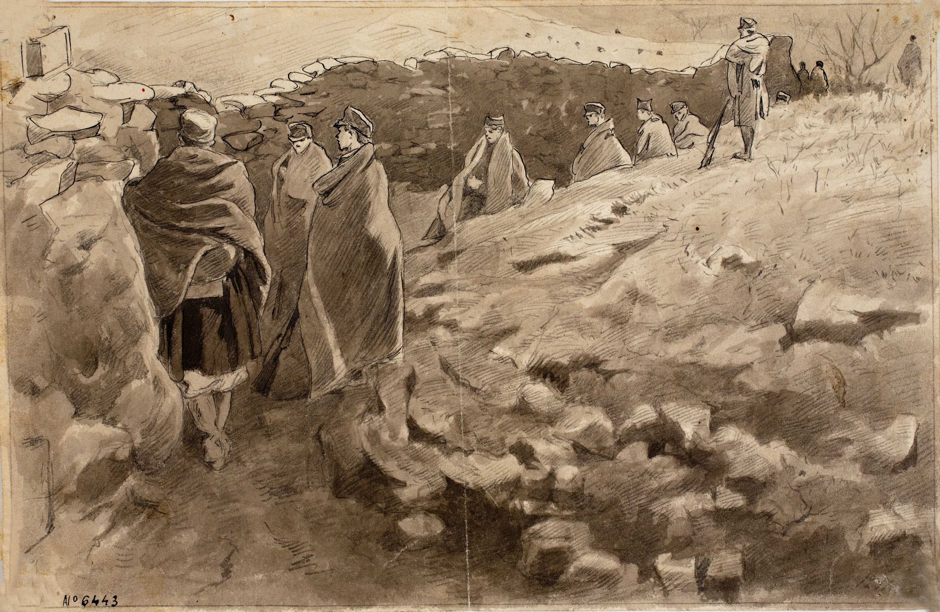 image for: Josep Lluís Pellicer - Soldats a la trinxera - Cap a 1874