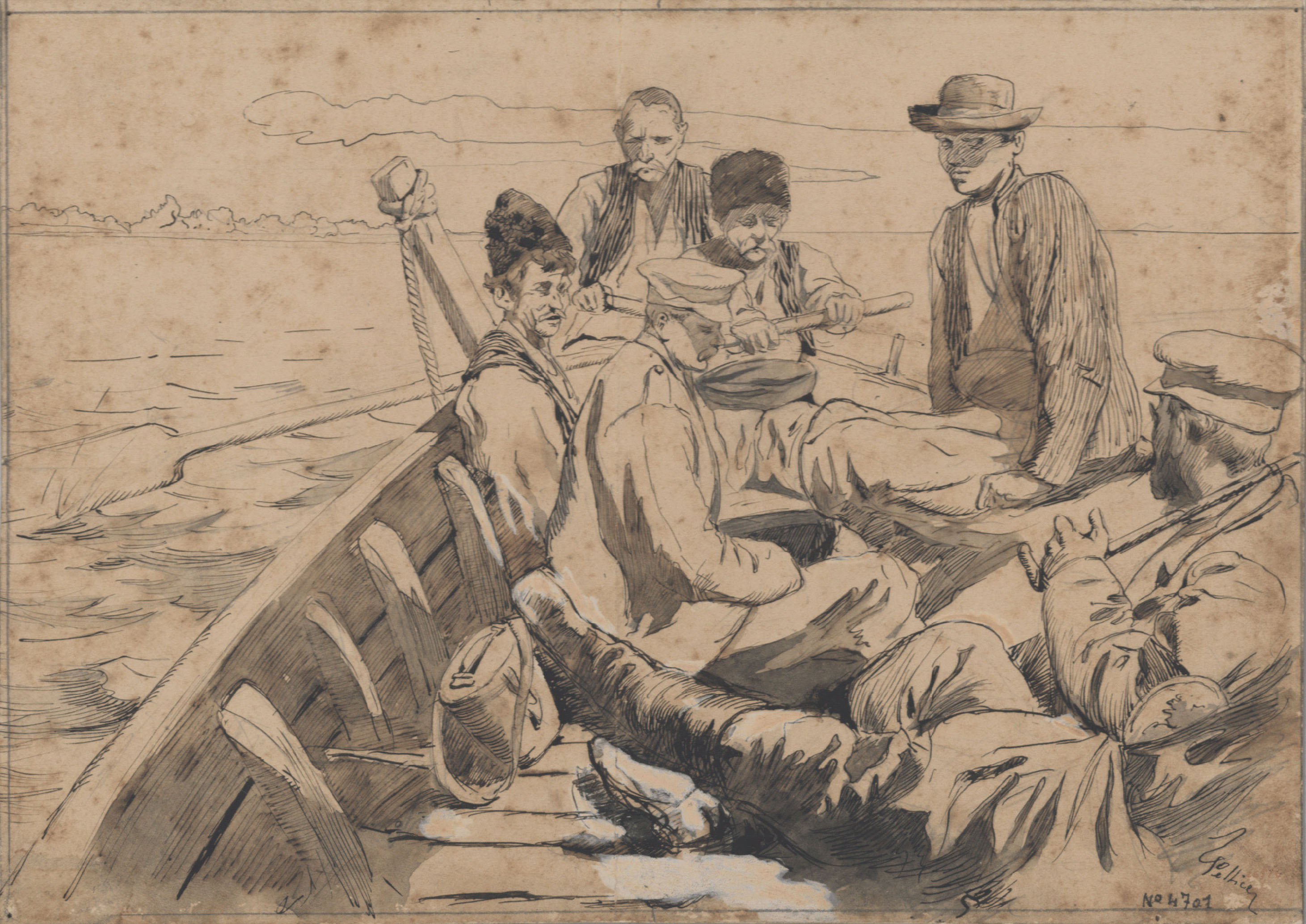 image for: Josep Lluís Pellicer - En barca - 1877